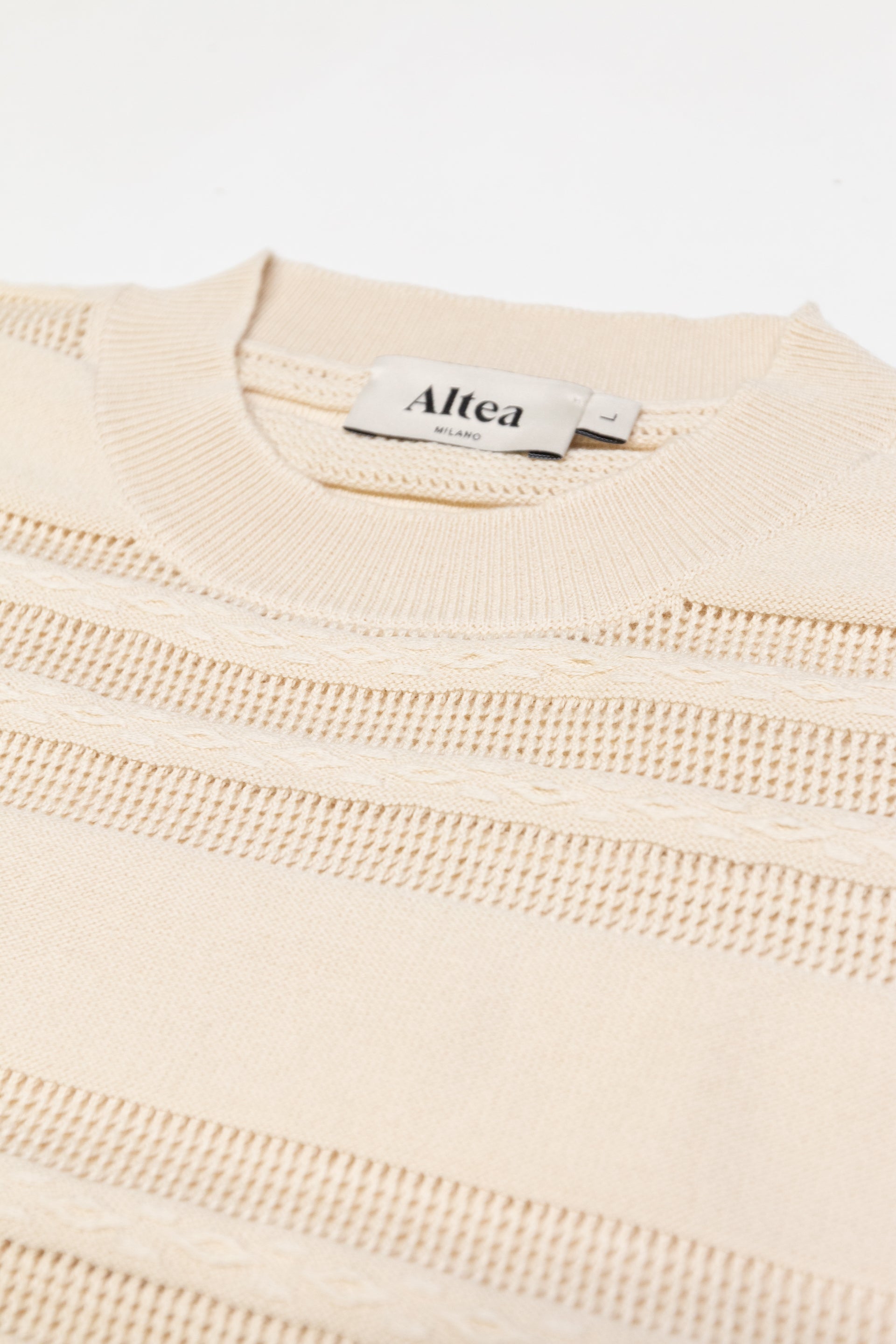 T-shirt Maglia Cotone Gioco Di Punti M/c - Panna Scuro