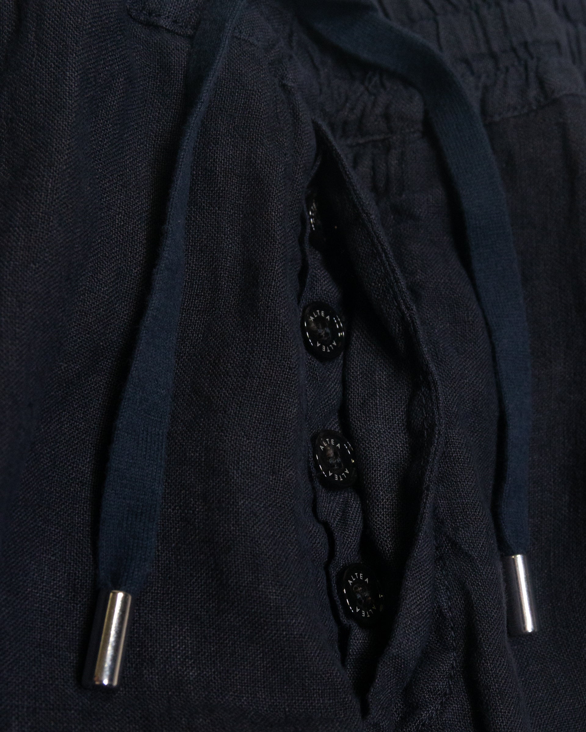 Pantalone Mattia in lino con coulisse, blu - Navy