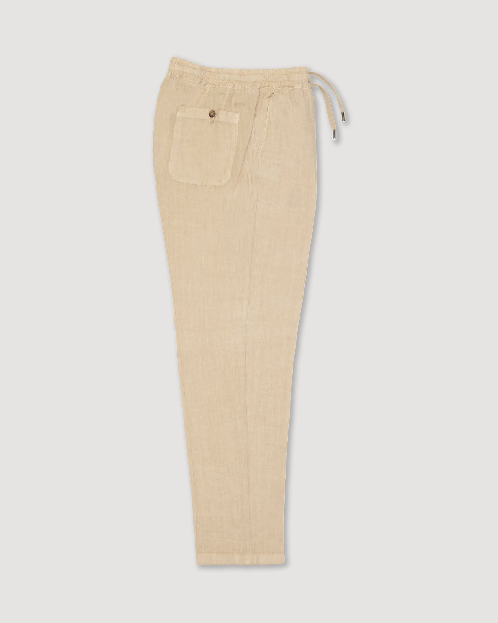 Pantalone Mattia in lino con coulisse - Beige