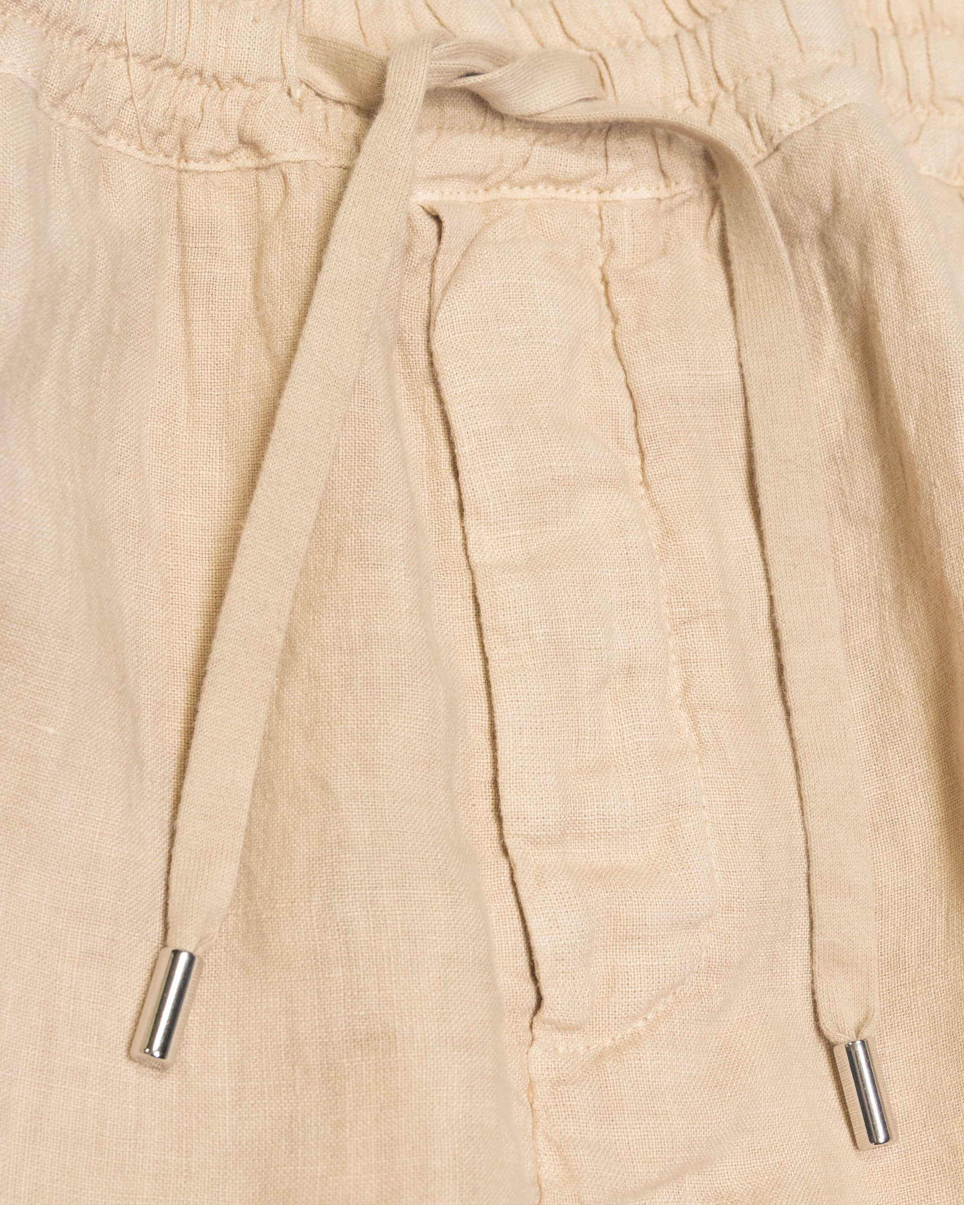 Pantalone Mattia in lino con coulisse - Beige