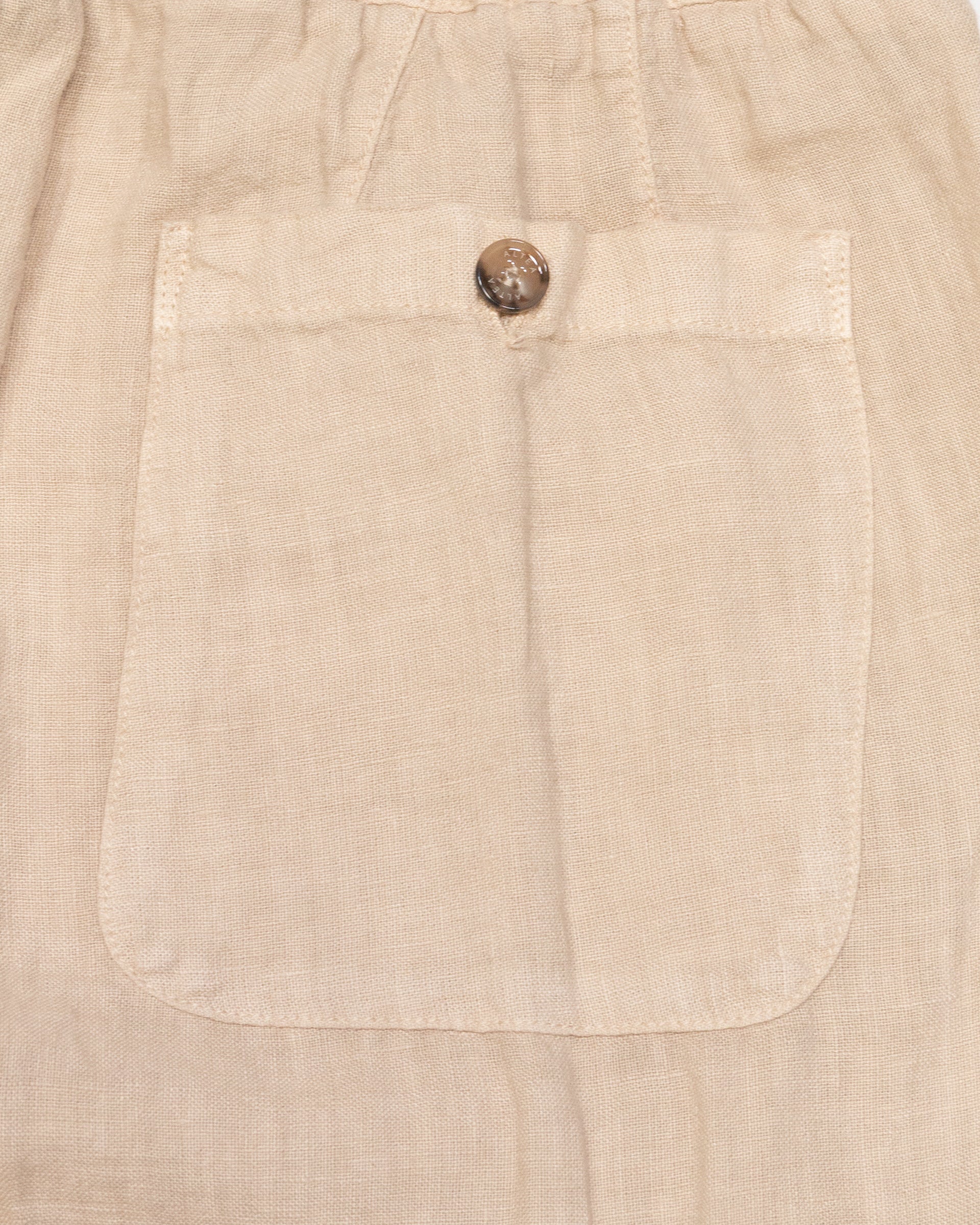 Pantalone Mattia in lino con coulisse - Beige