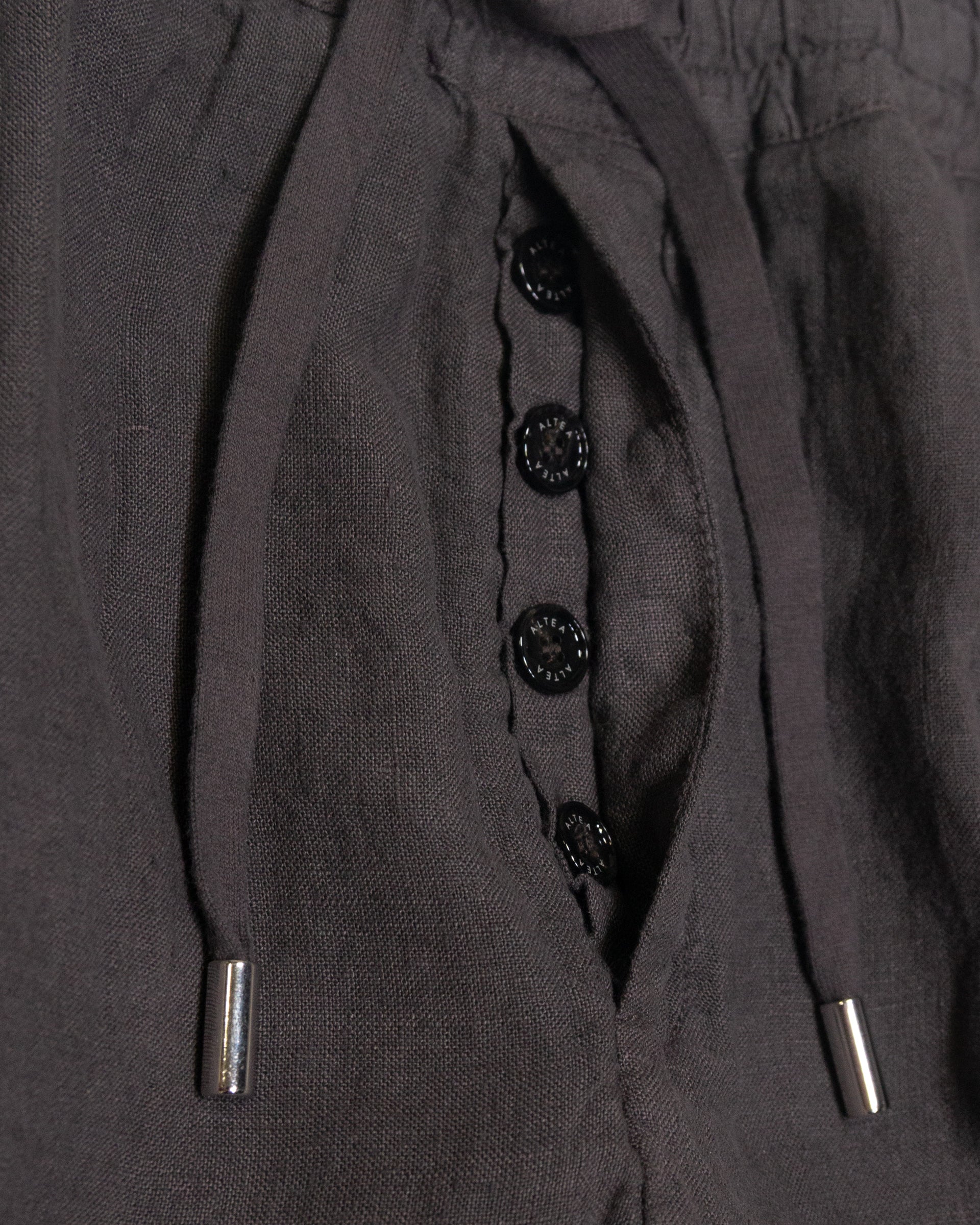 Pantalone Mattia in lino con coulisse, marrone - Moro