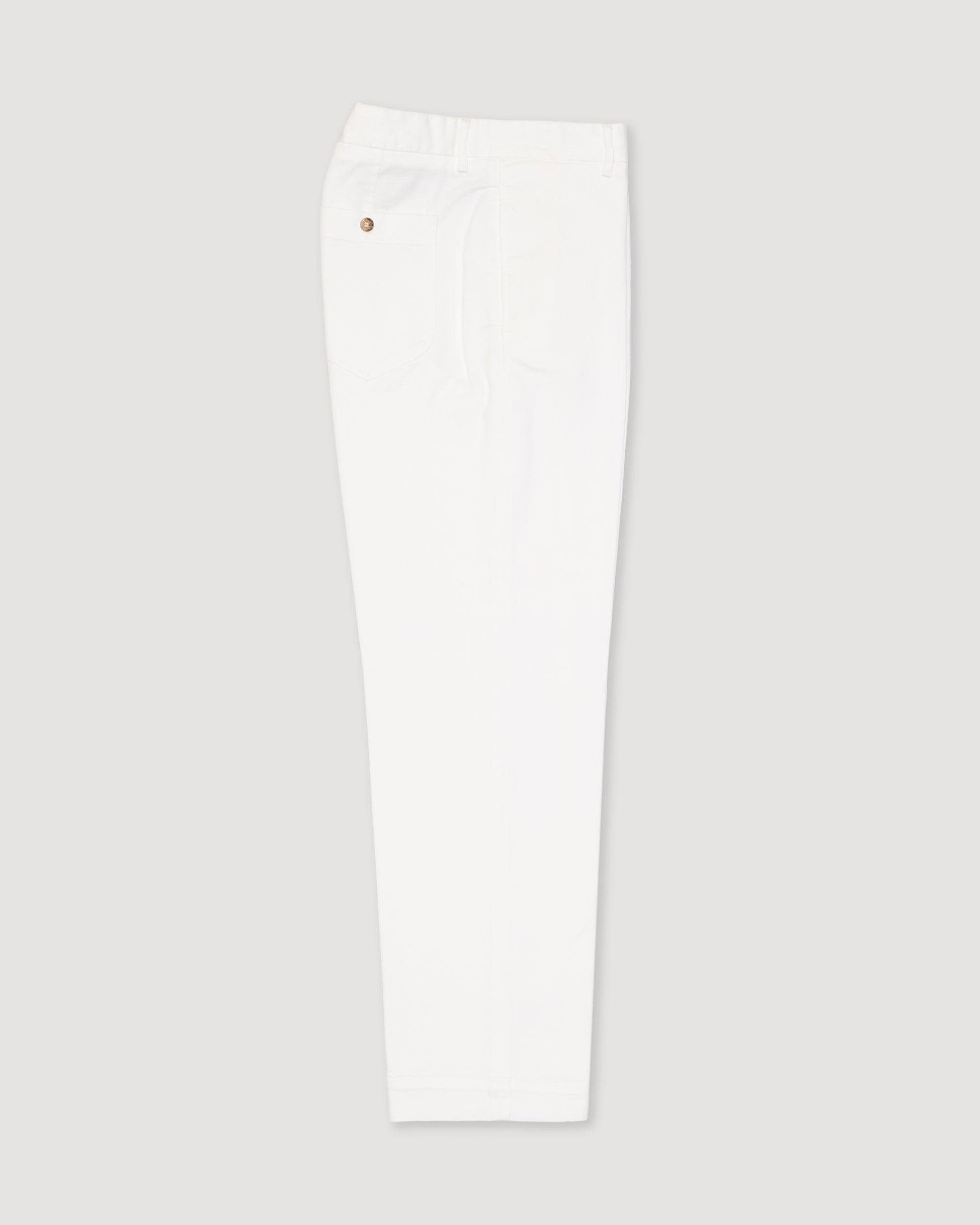 Pantalone chino Oscar in bull di cotone stretch - Bianco
