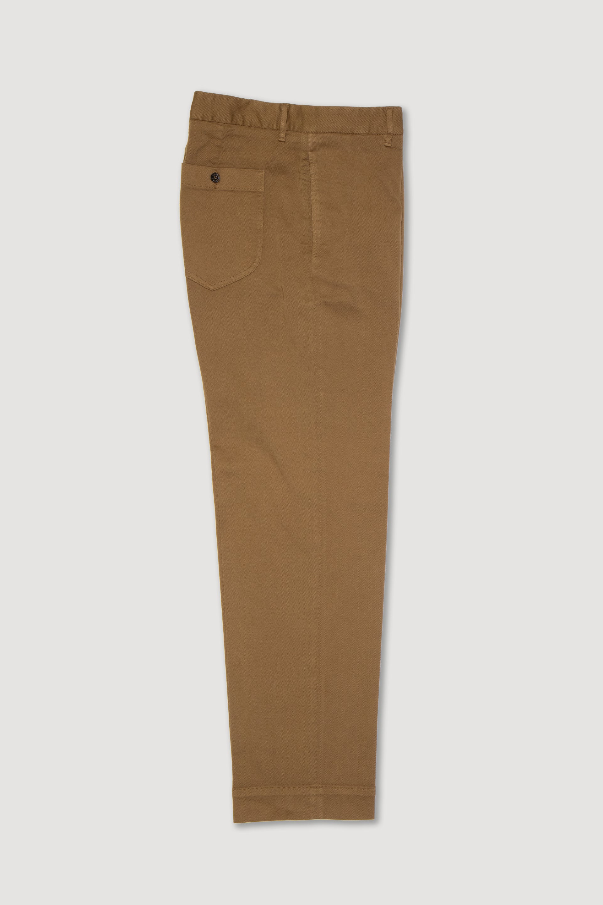 Pantalone chino Oscar in bull di cotone stretch, marrone - Cammello