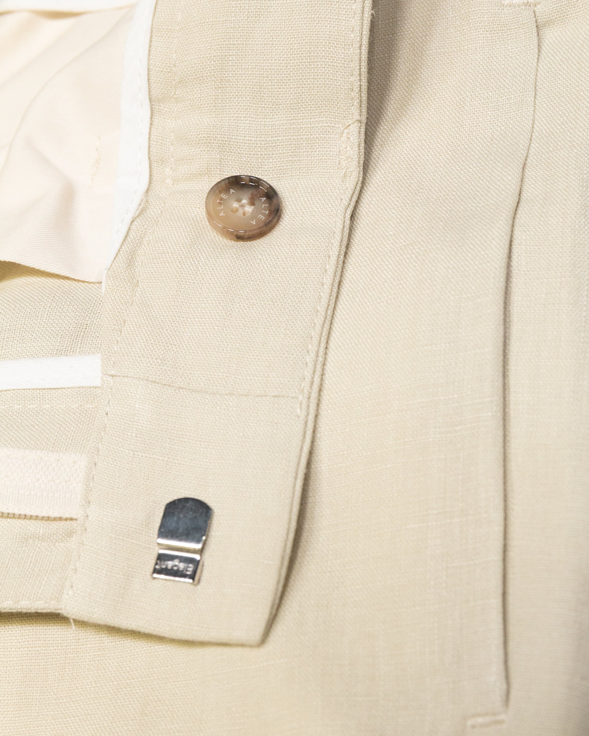 Pantalone chino Ronny in lino con pinces, panna - Malta