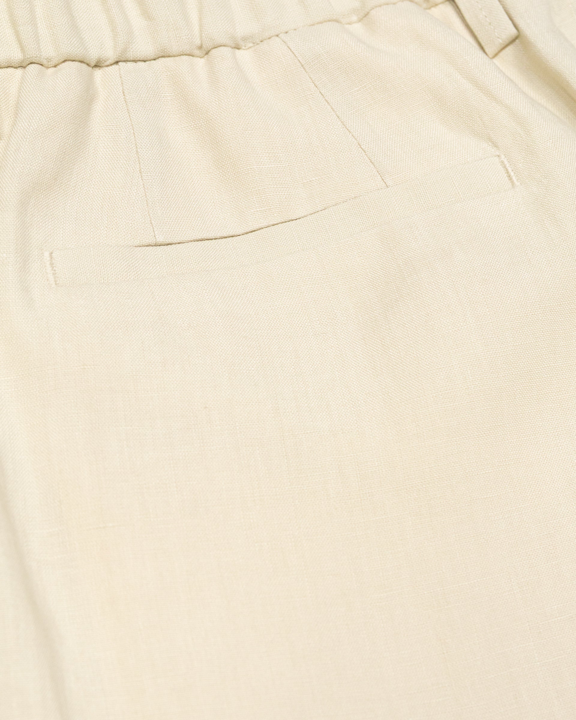 Pantalone chino Ronny in lino con pinces, panna - Malta