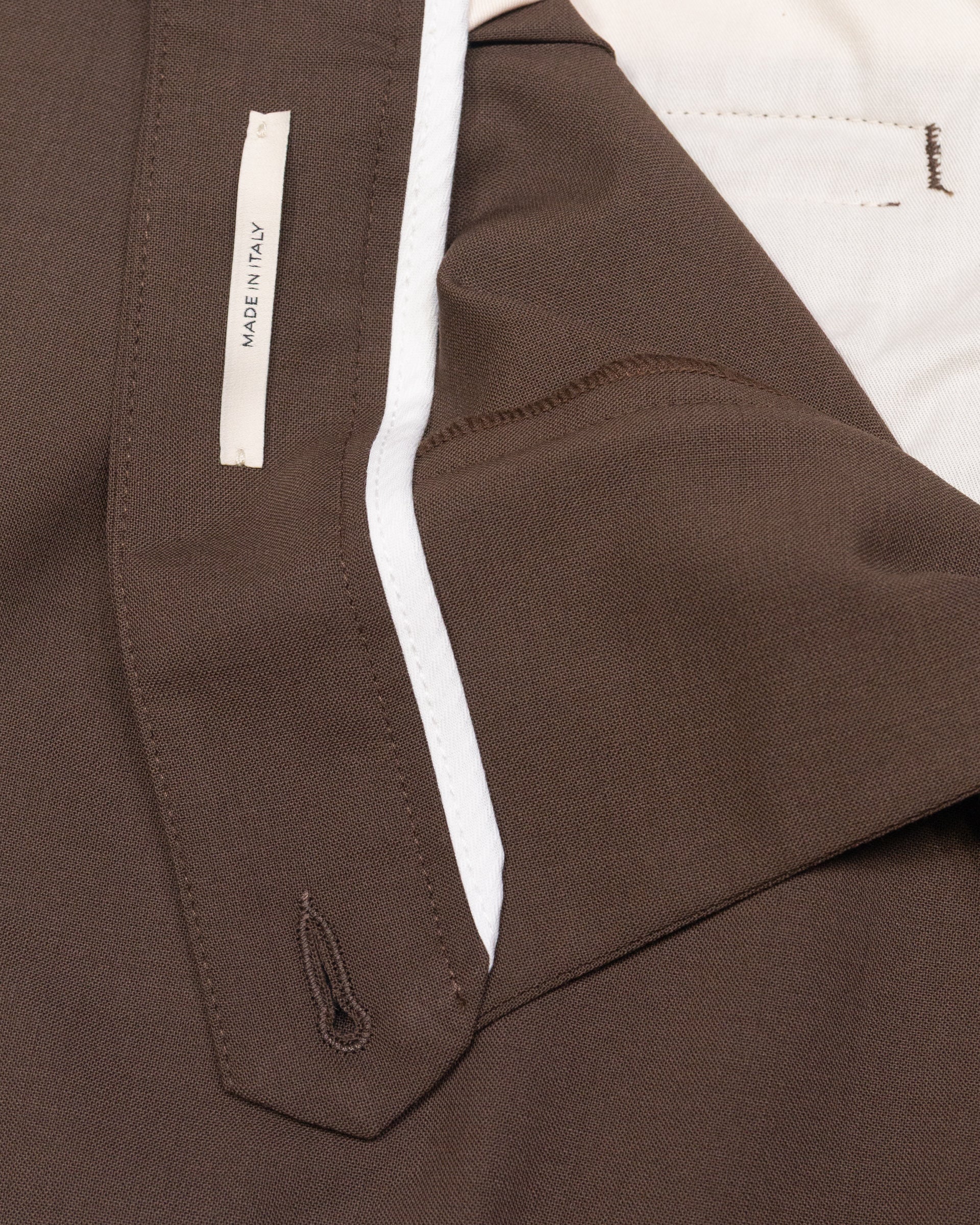 Pantalone chino Ronny in lana tecnica con pinces - Marrone