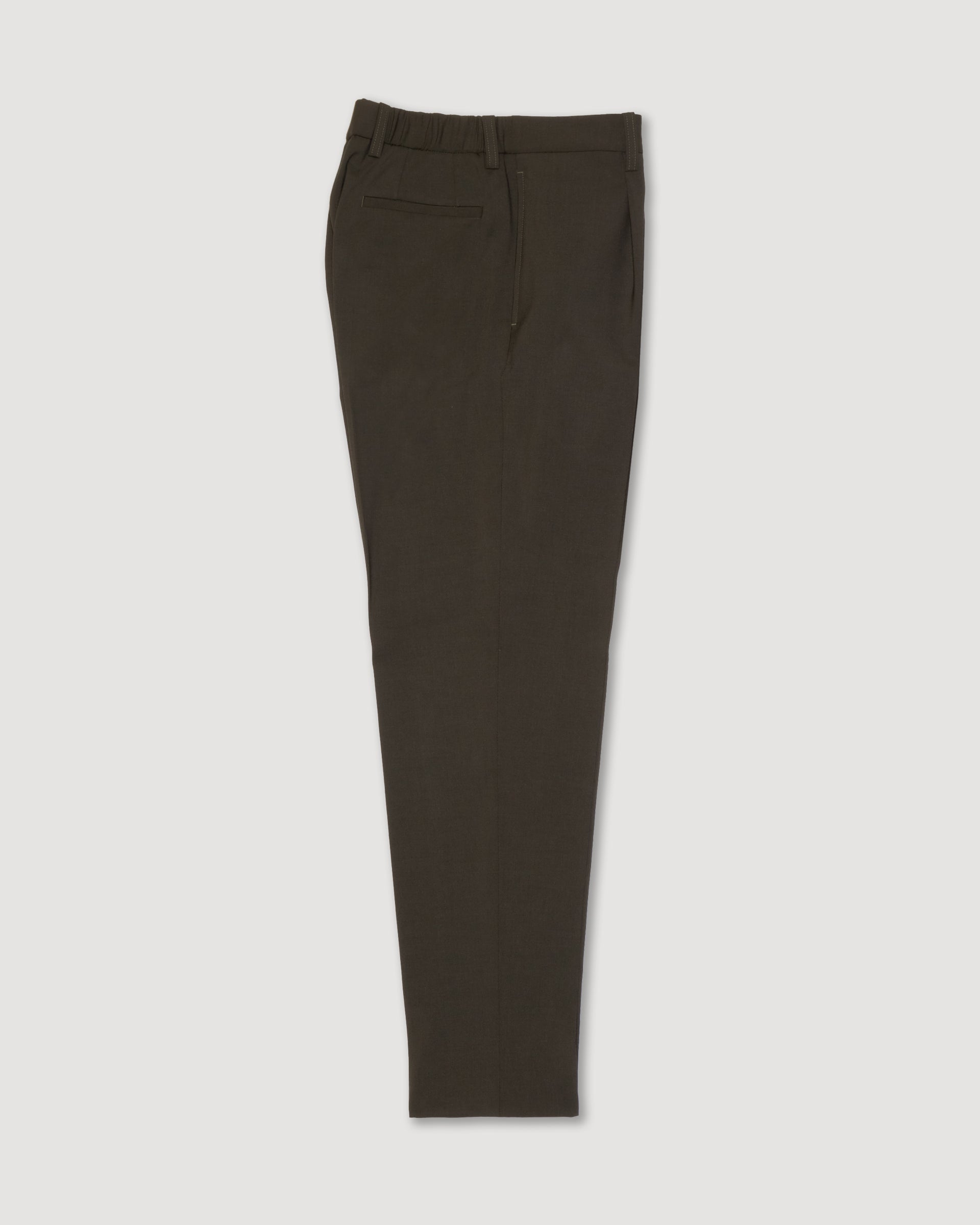 Pantalone chino Ronny in lana tecnica con pinces, verde - Army