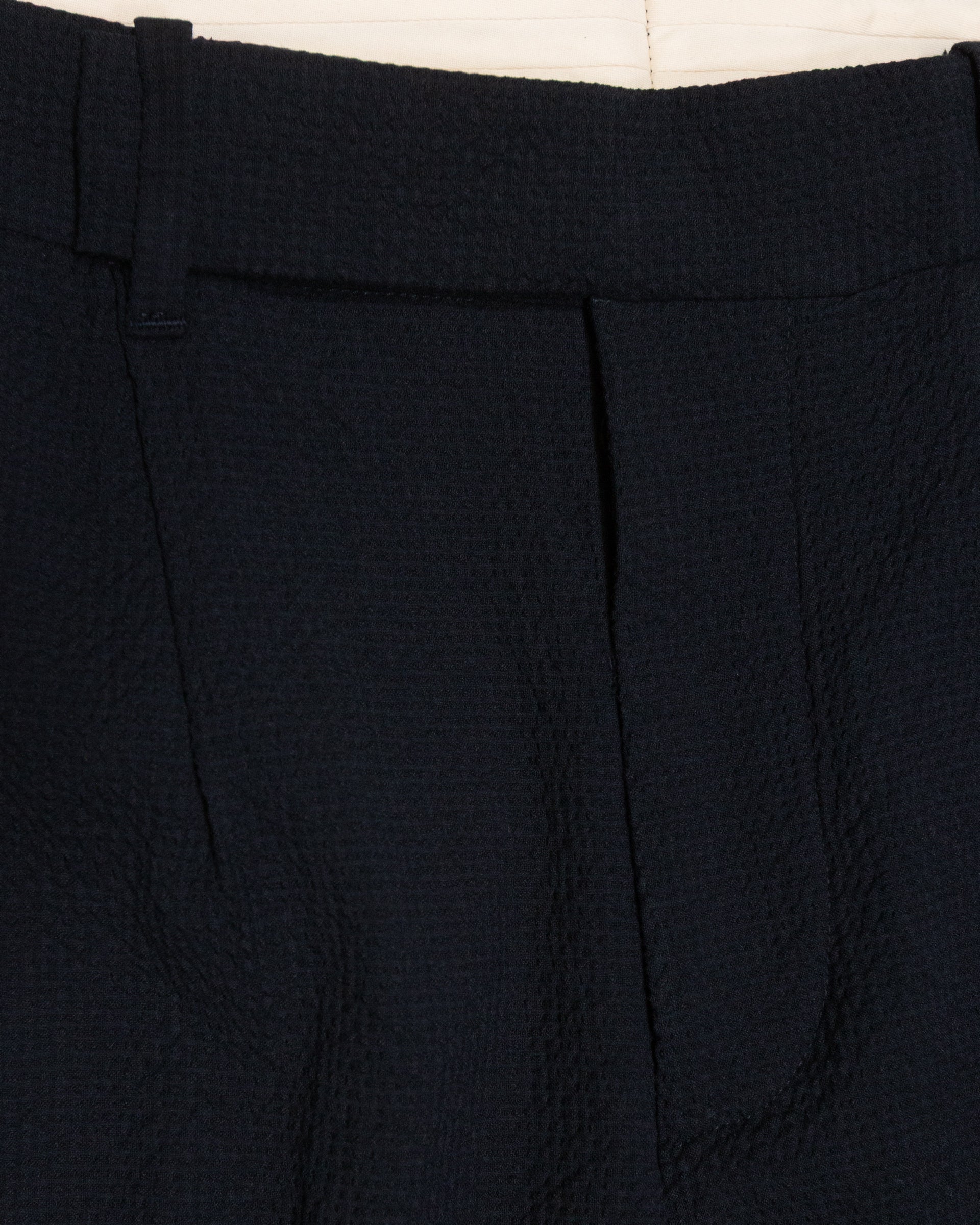 Pantalone chino Randall con pince in seersucker di cotone, blu - Navy
