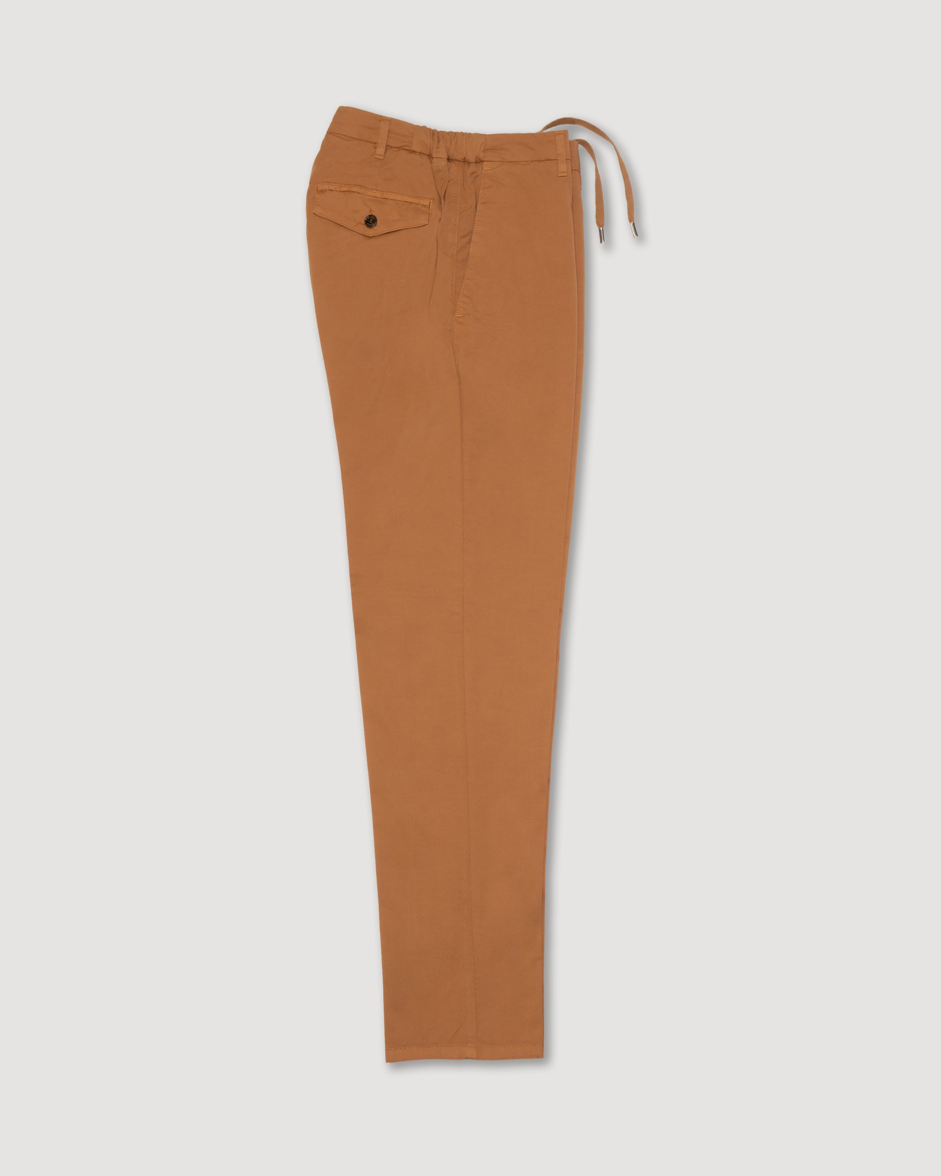 Pantalone chino Dumbo in cotone stretch con coulisse, marrone - Mostarda