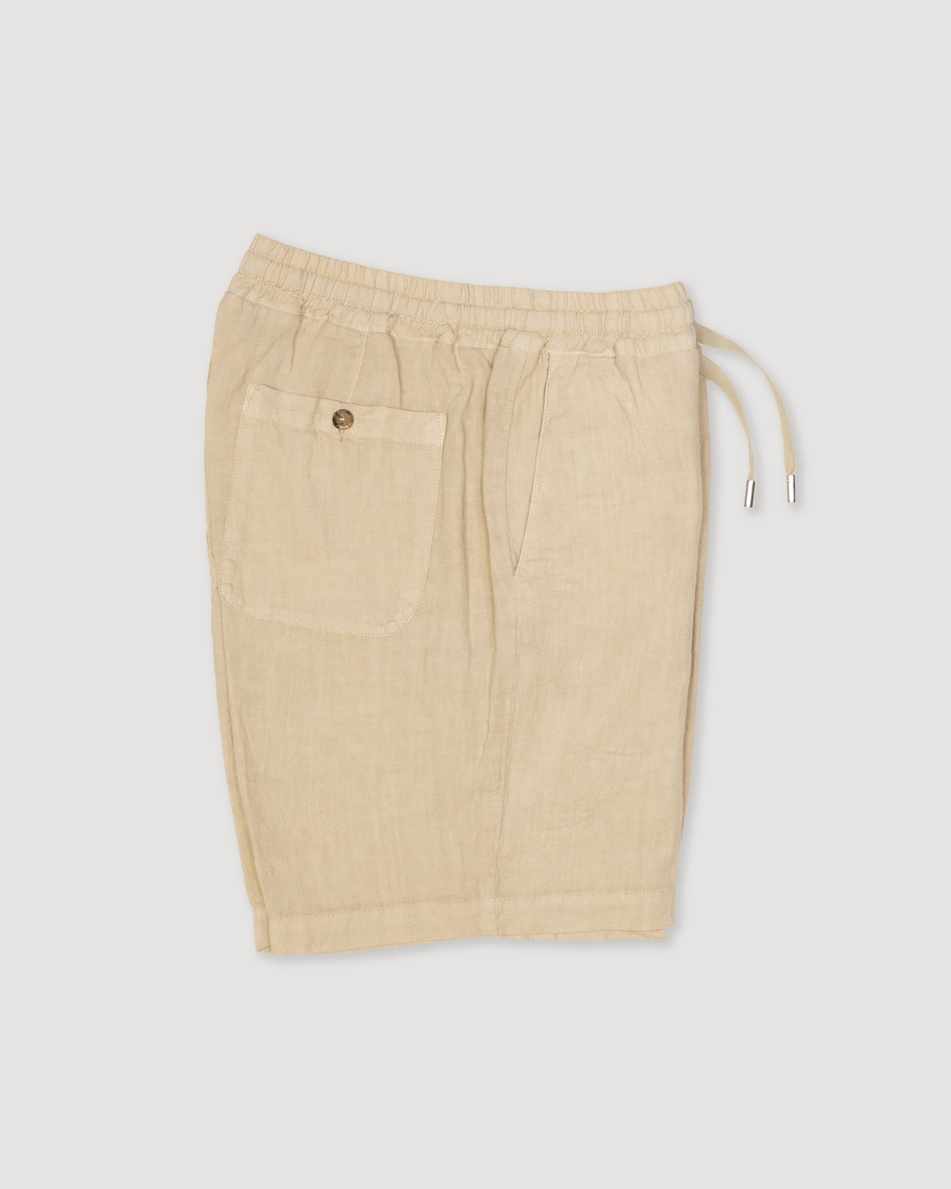 Bermuda Samuel in lino con coulisse - Beige