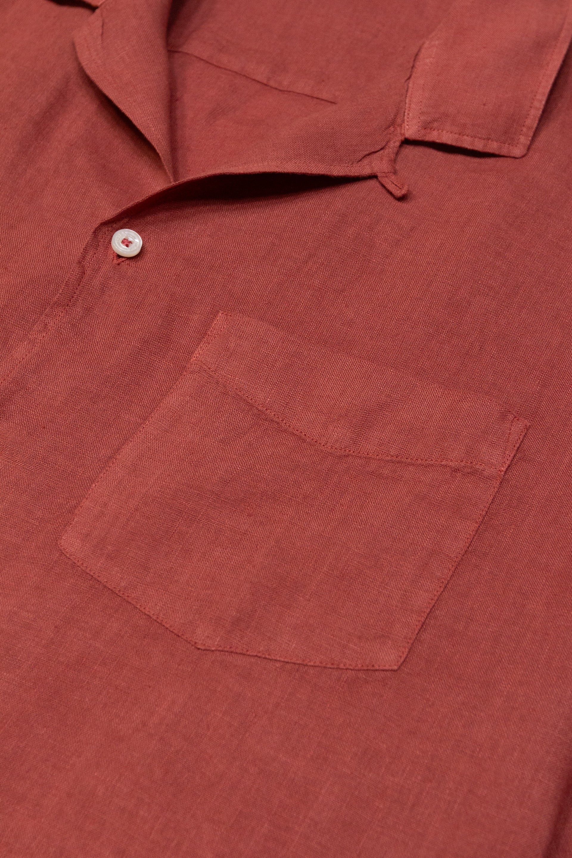 Camicia Bart P. Lino M/ C Tinto Capo - Cotto
