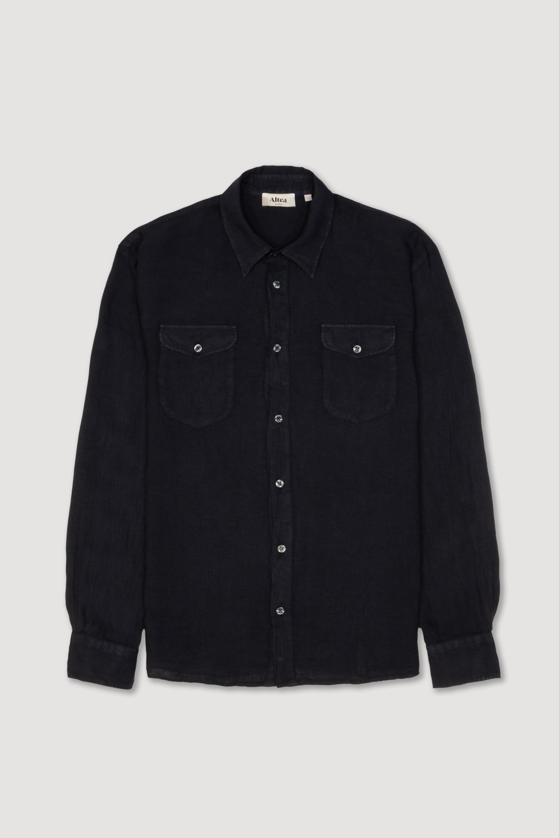 Camicia Dallas Lino M/ L Tinto Capo - Navy