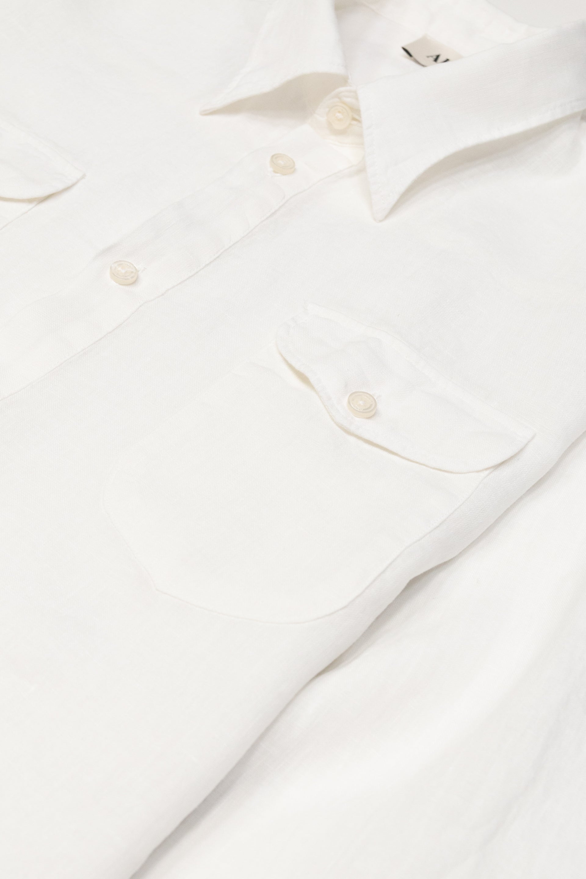 Camicia Dallas Lino M/ L Tinto Capo - Bianco