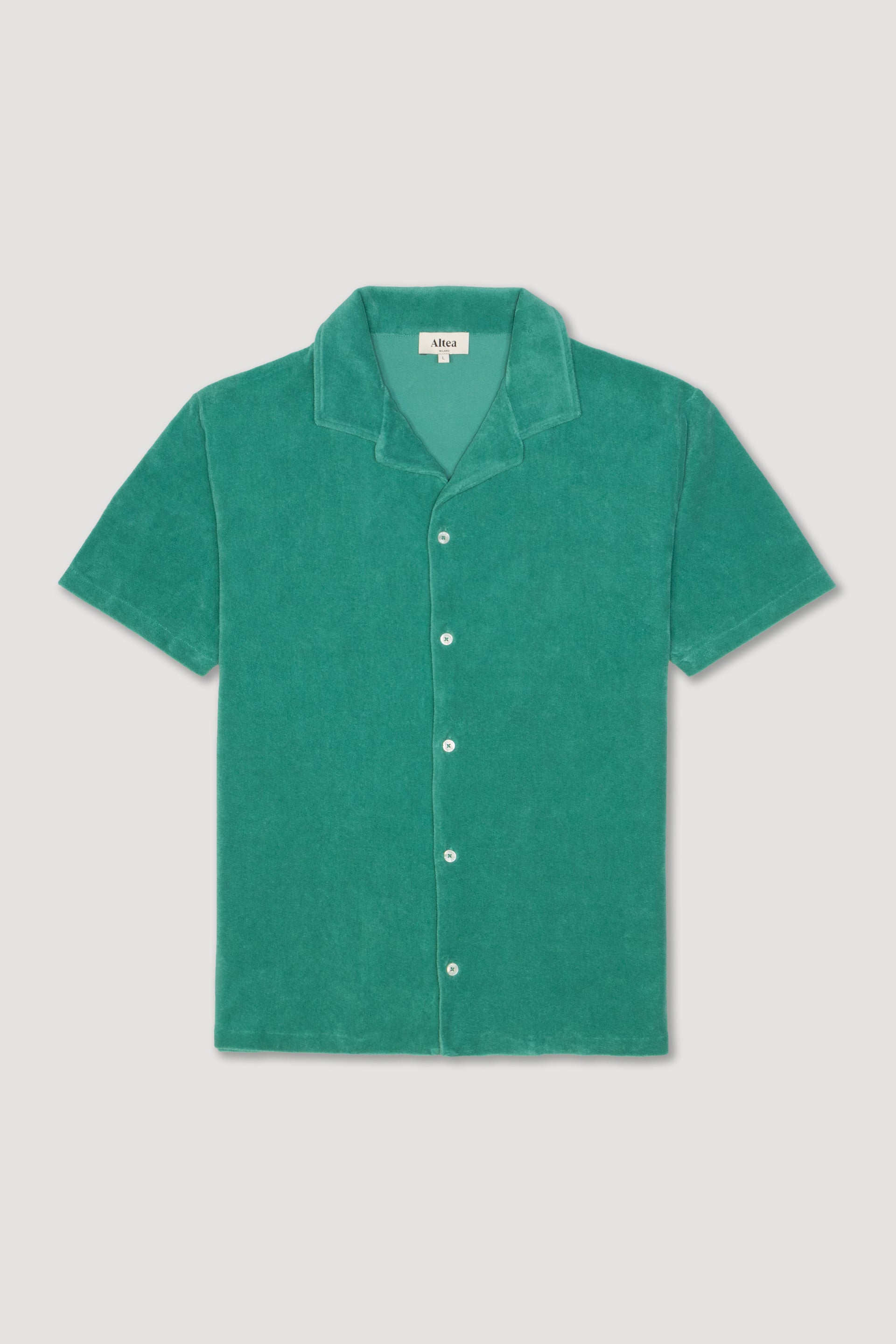 Camicia Harvey Camp Collar Spugna - Verde