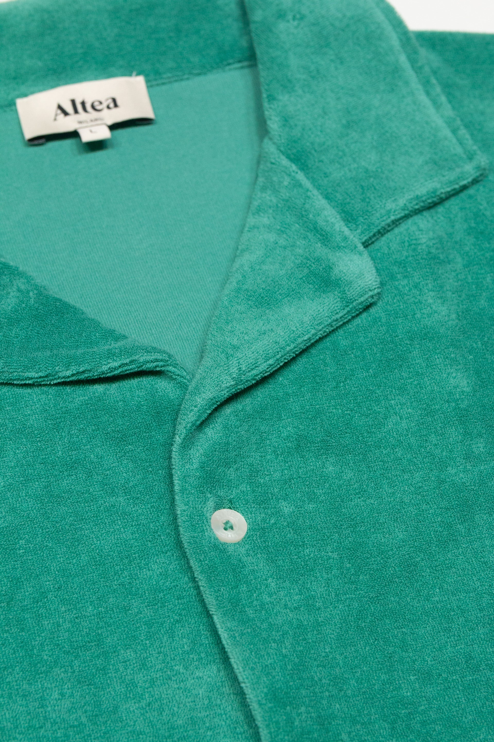 Camicia Harvey Camp Collar Spugna - Verde