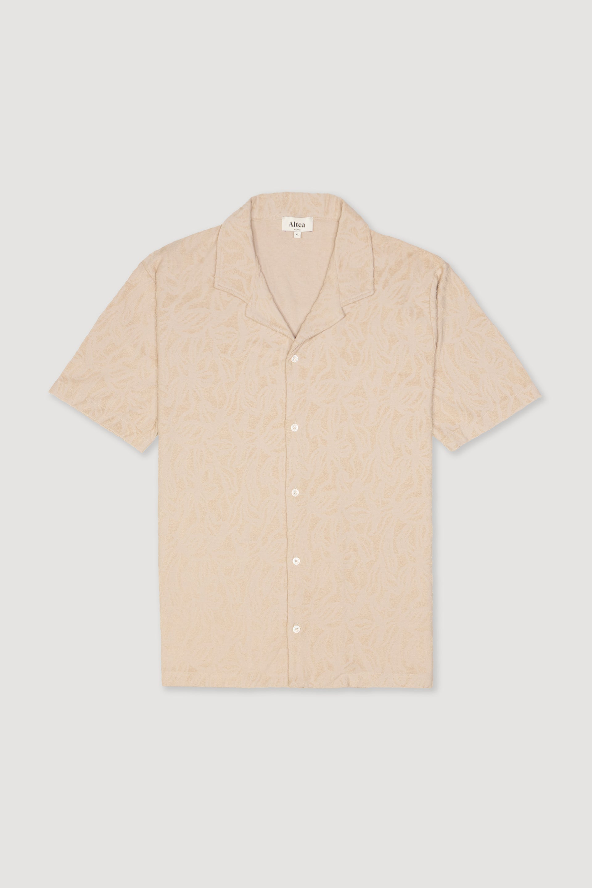 Camicia Harvey Camp Collar Spugna - Beige
