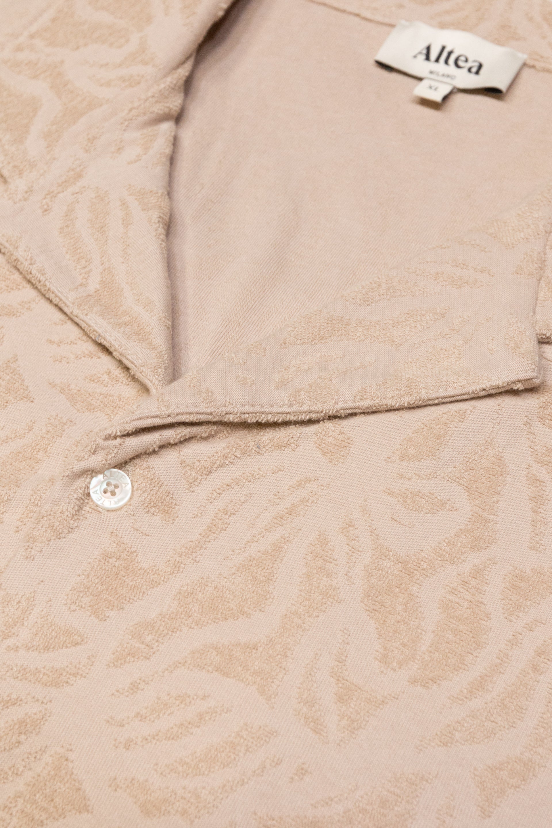 Camicia Harvey Camp Collar Spugna - Beige