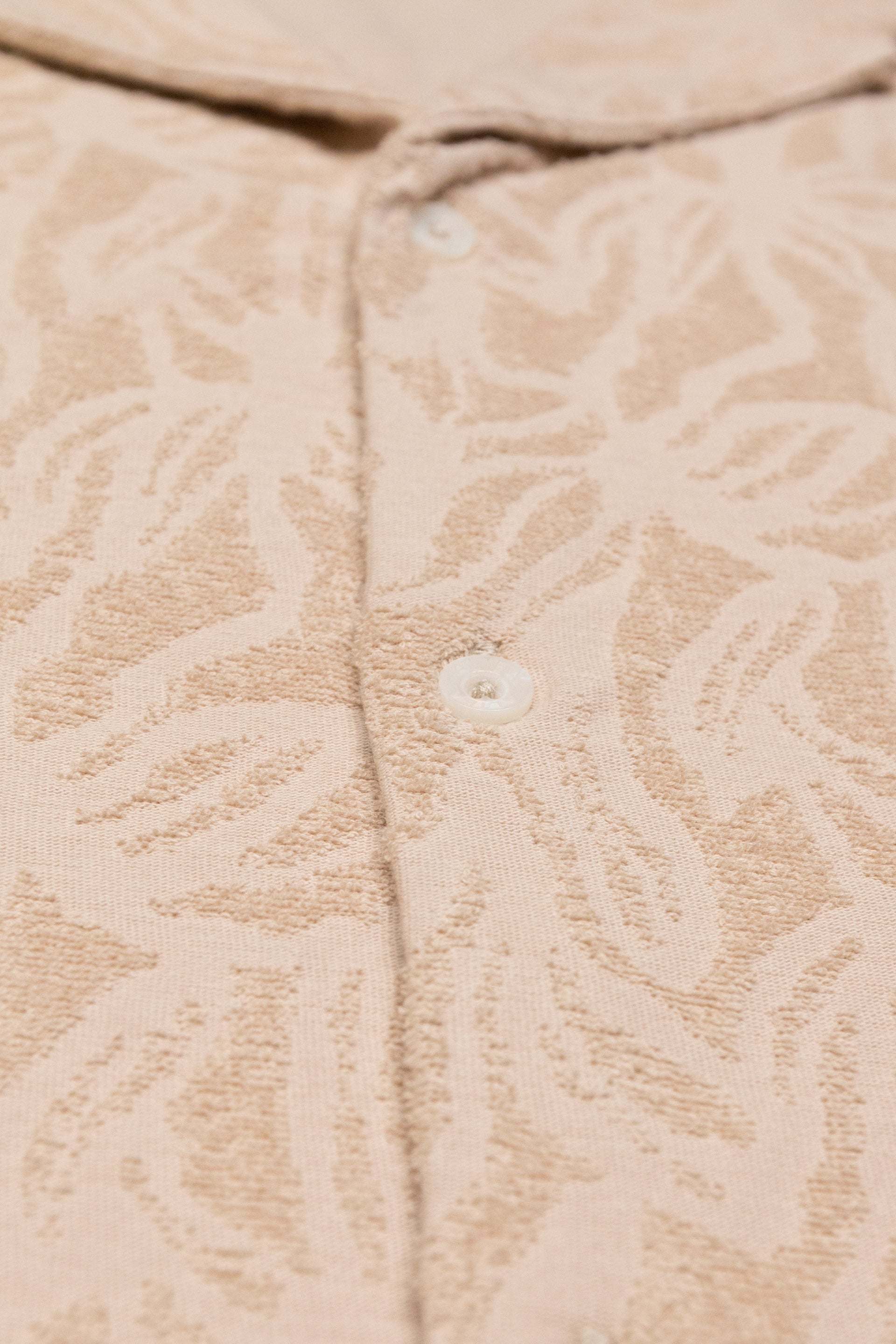 Camicia Harvey Camp Collar Spugna - Beige