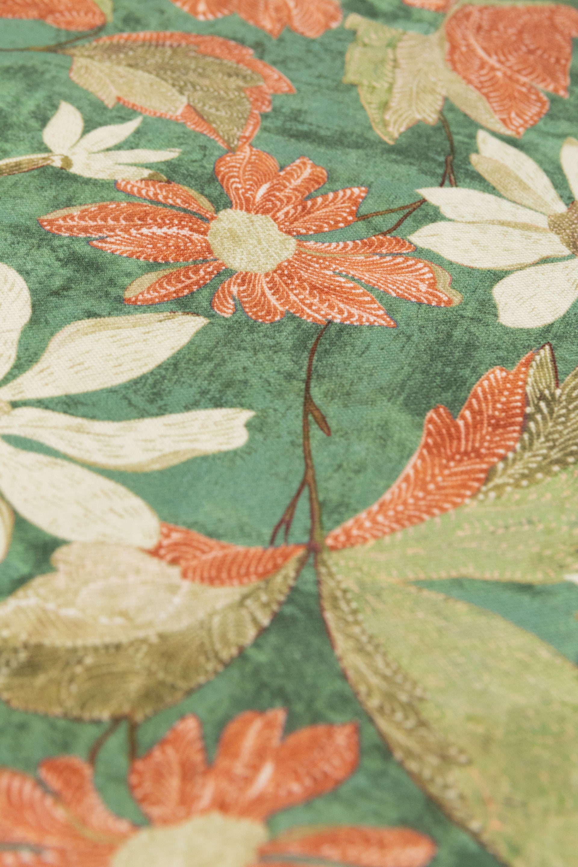 Polo Dennis Piquet Stampa Flowers M/ C - Verde Medio