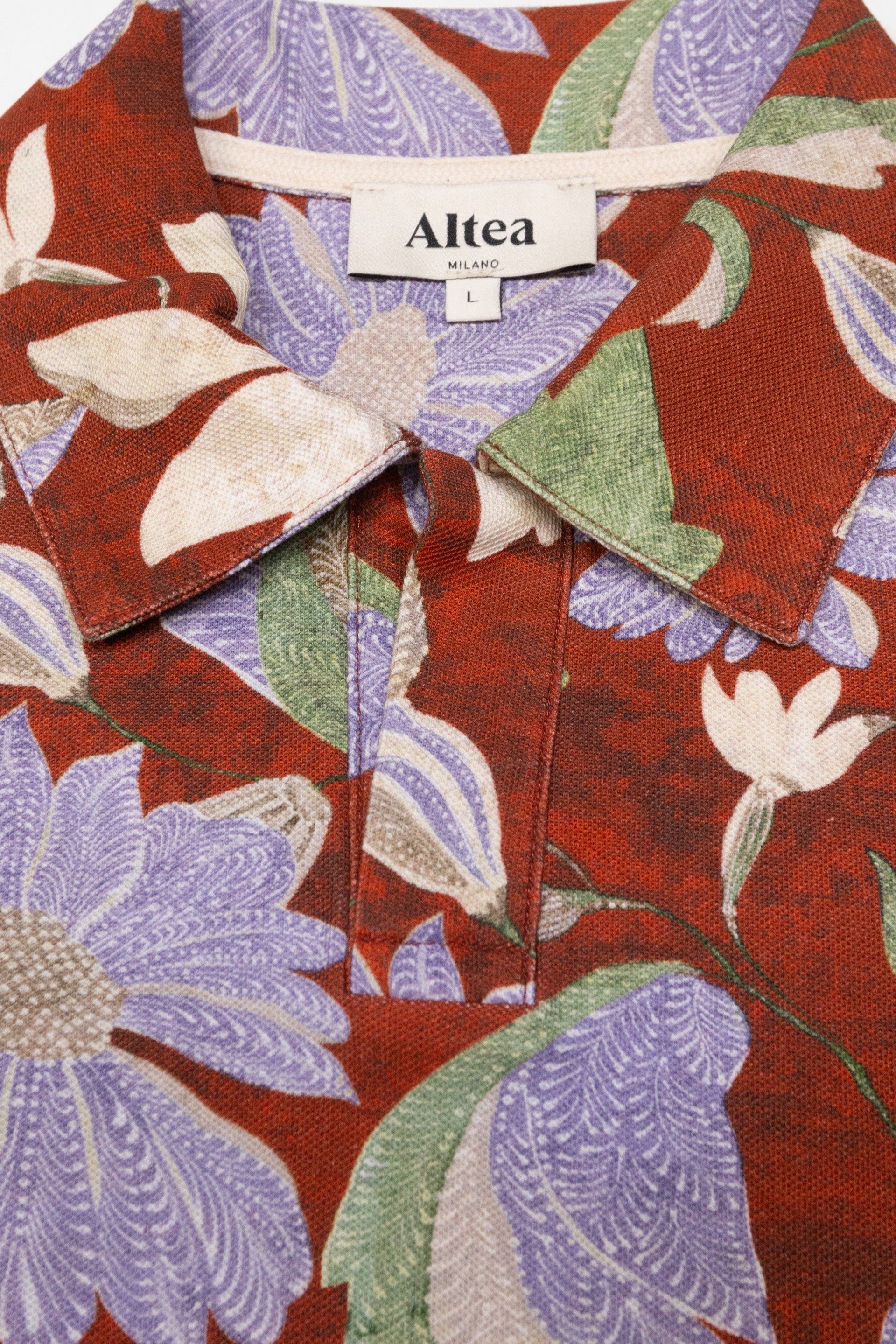 Polo Dennis Piquet Stampa Flowers M/ C - Cotto