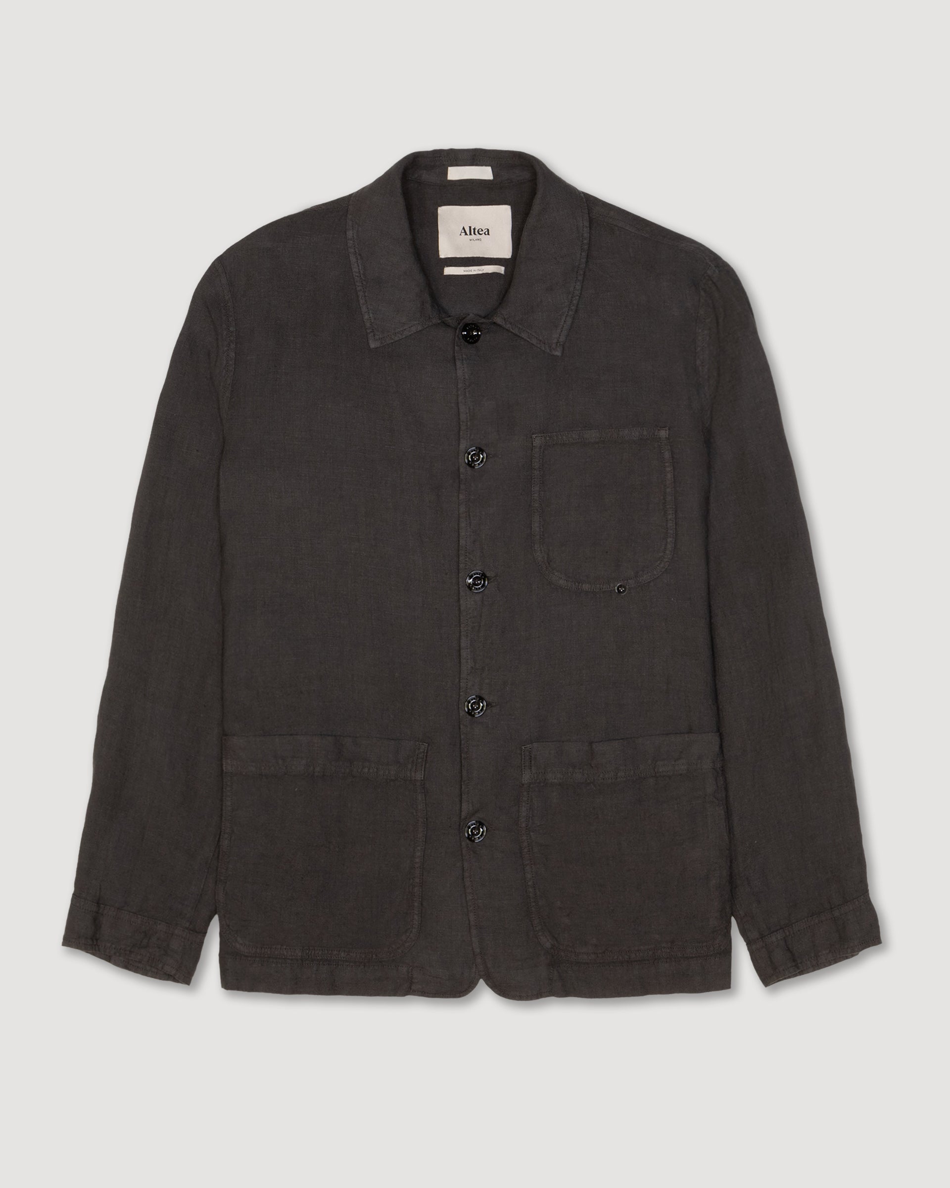Constantin linen chore jacket, unlined - Dark Brown