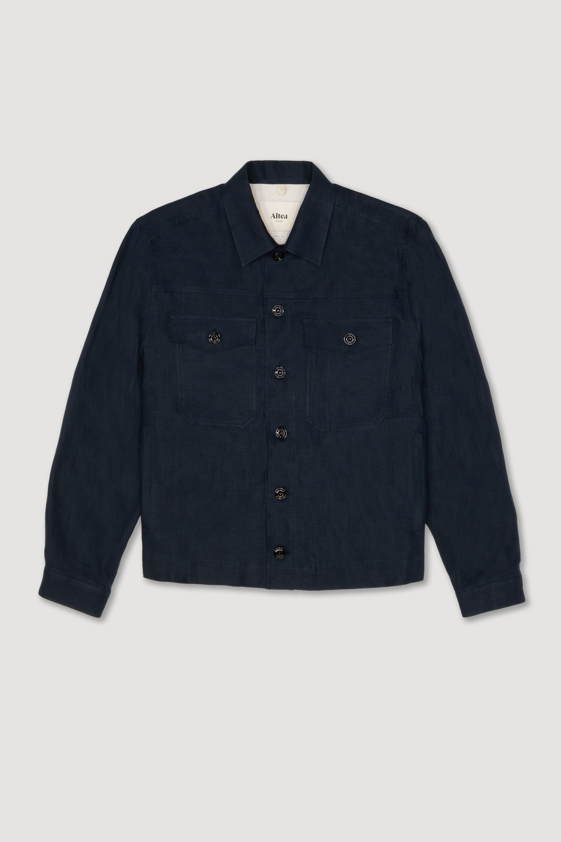 Overshirt Mitchell Lino Tinto Pezza - Navy