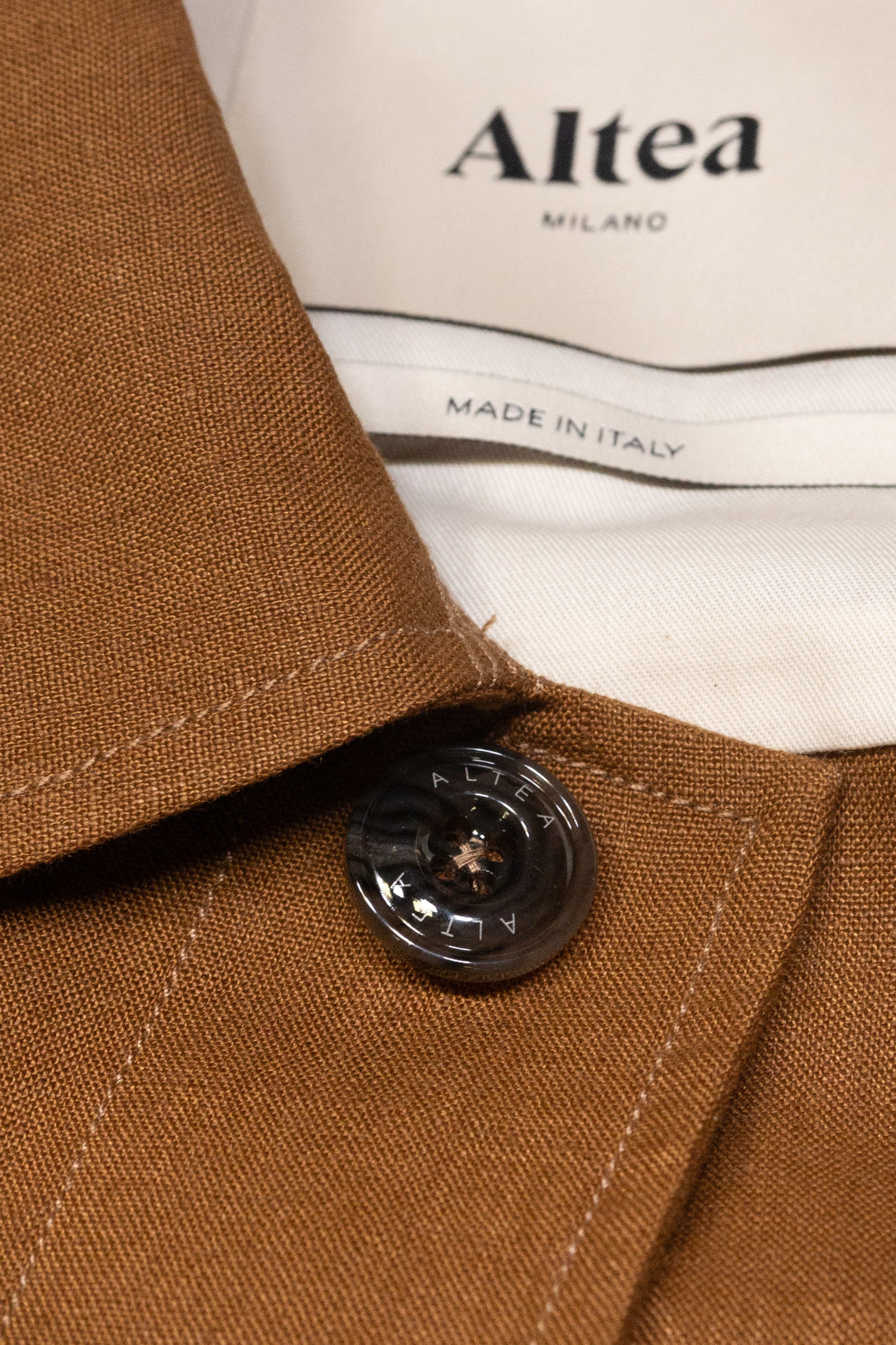 Overshirt Mitchell Lino Tinto Pezza - Cuoio