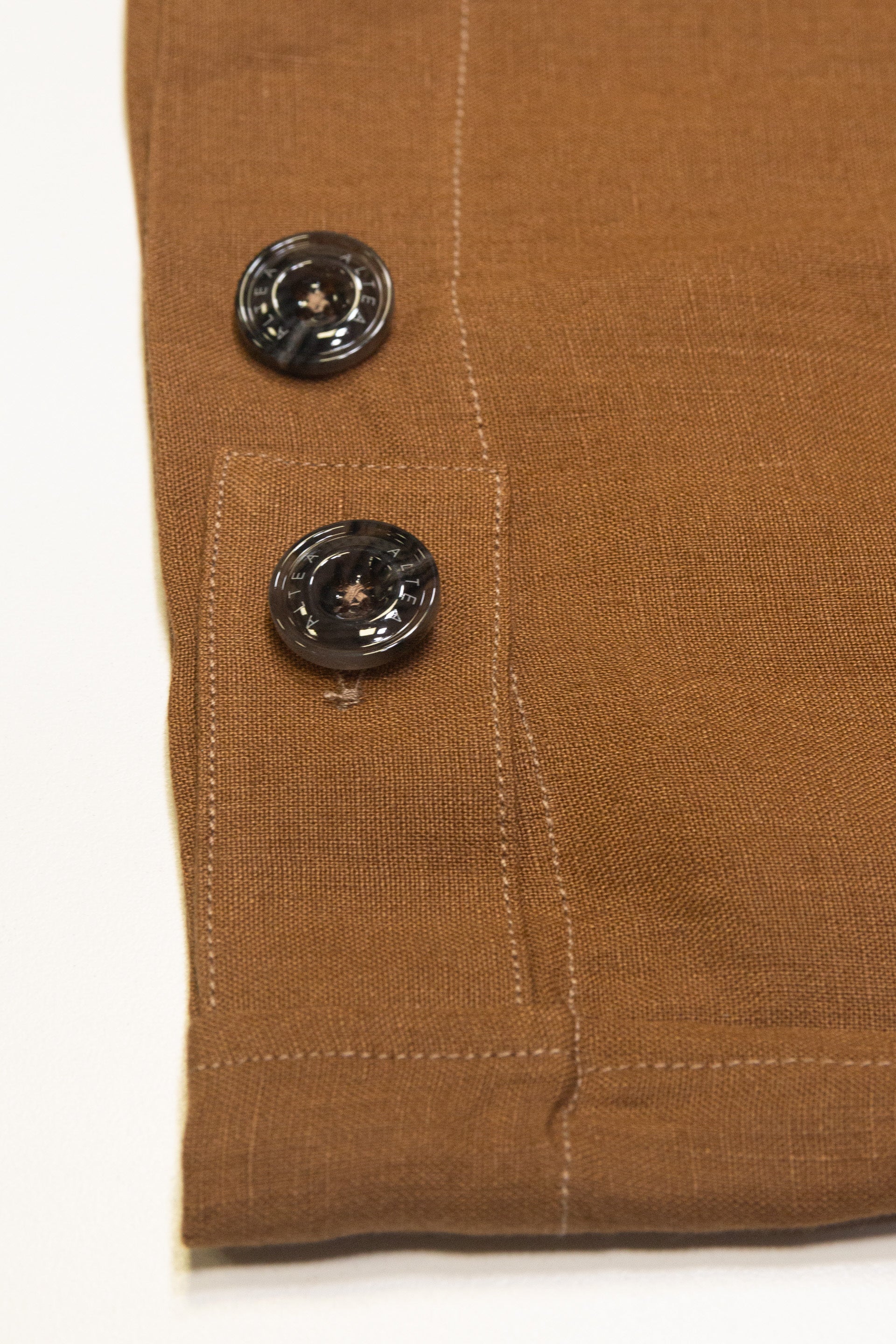 Overshirt Mitchell Lino Tinto Pezza - Cuoio