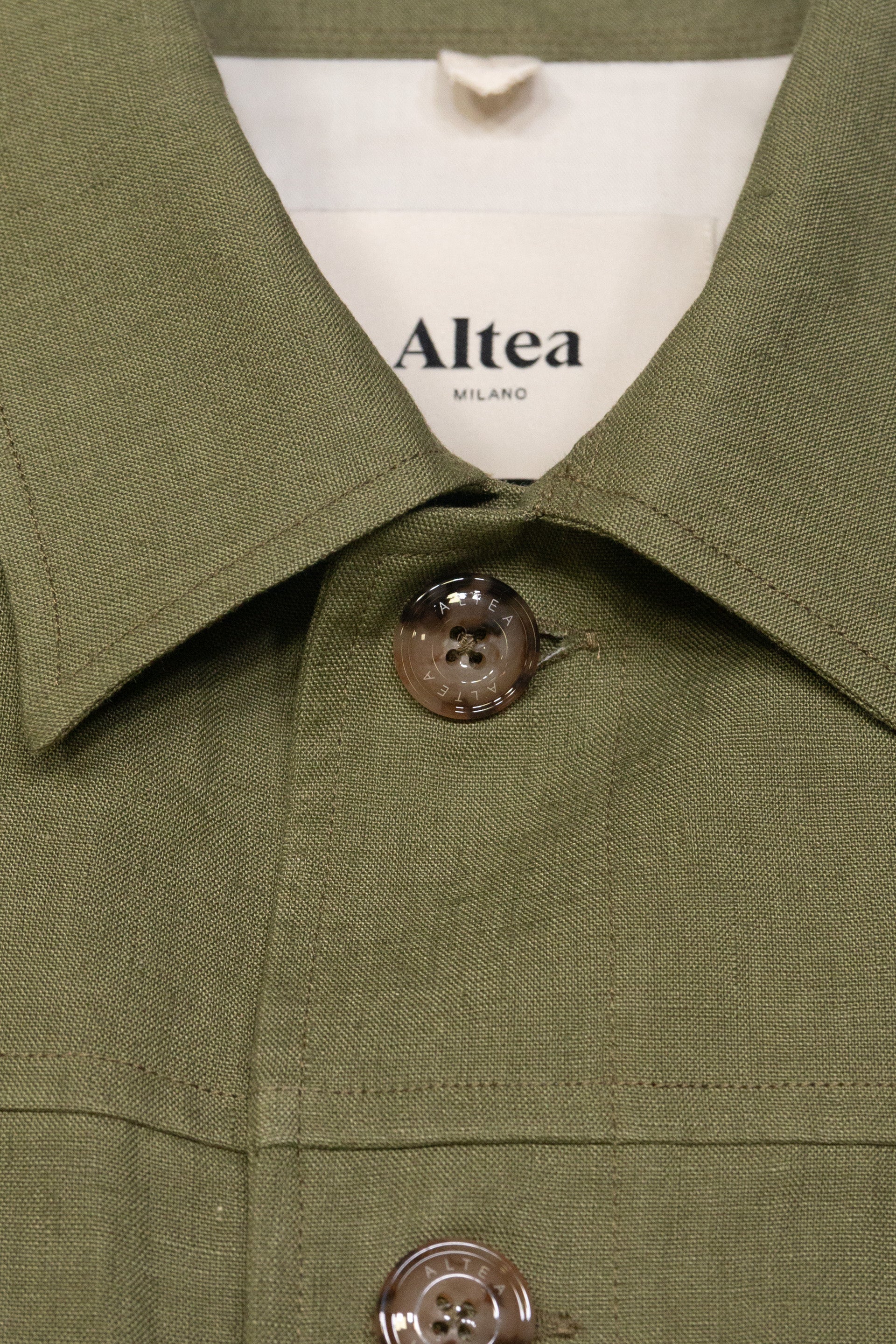 Overshirt Mitchell Lino Tinto Pezza - Salvia