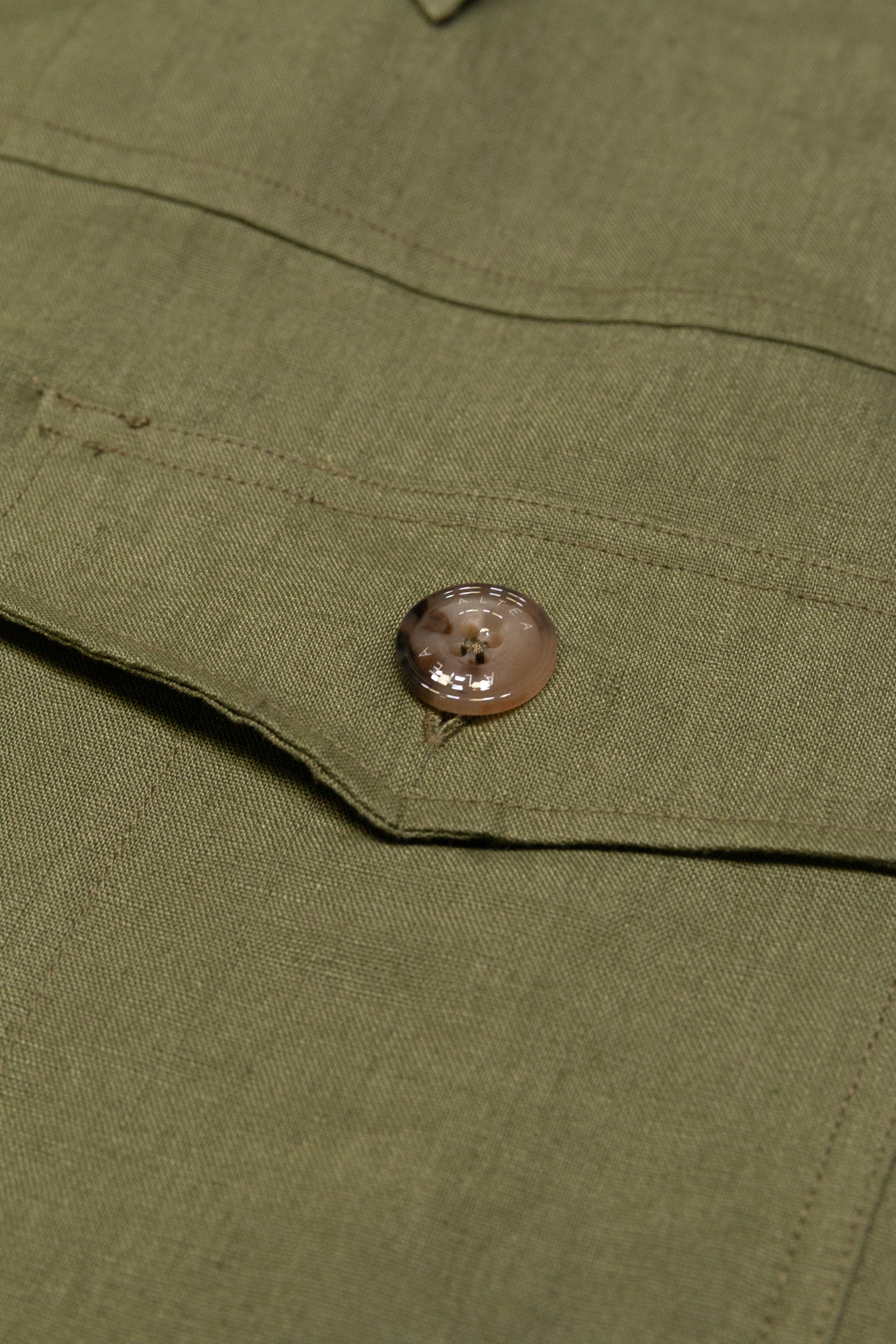 Overshirt Mitchell Lino Tinto Pezza - Salvia