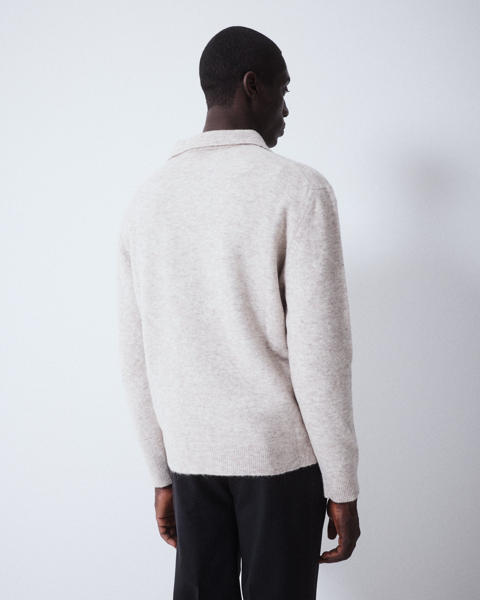 Maglia Collo Scialle Rasato M/ L - BEIGE