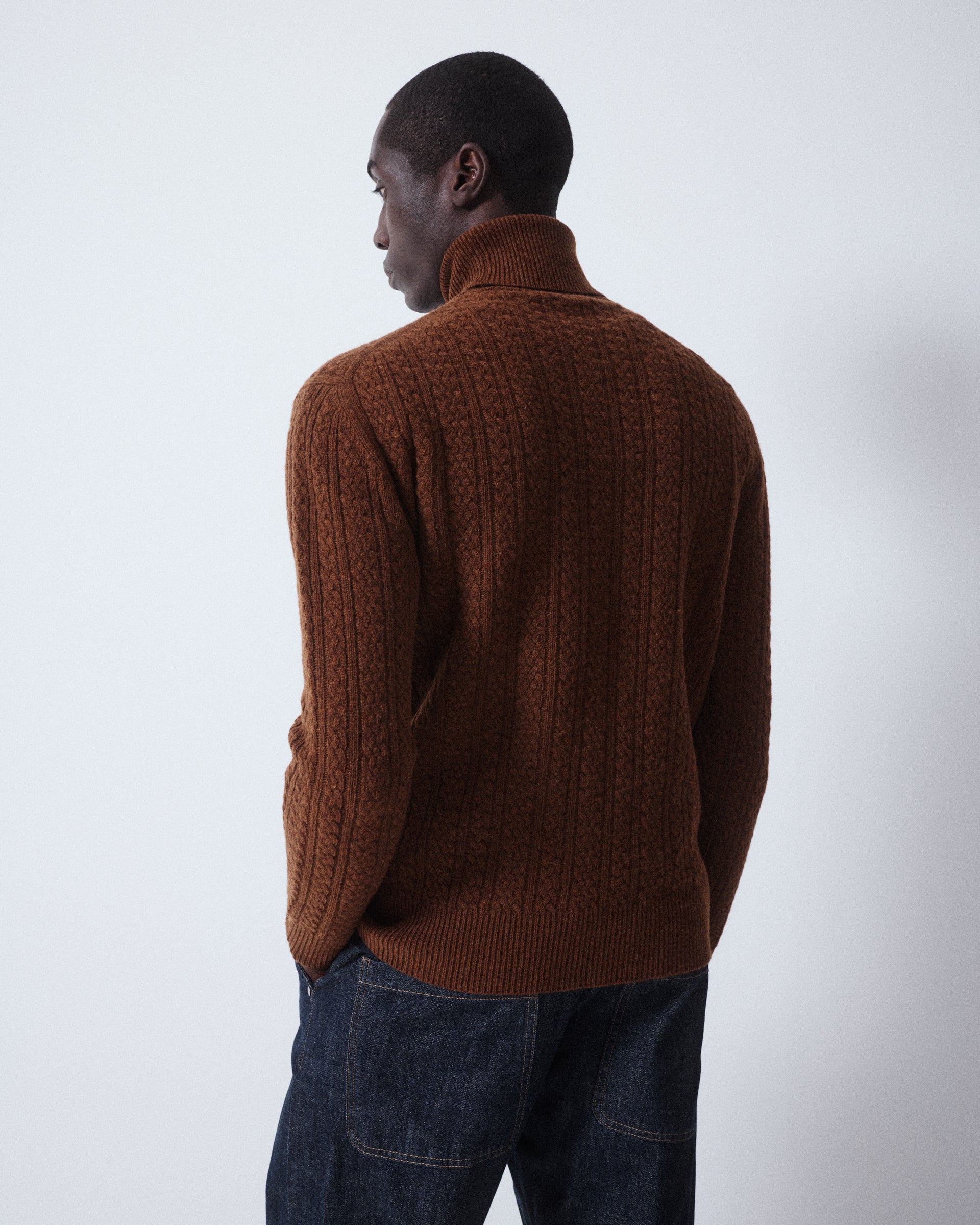 Maglia Dolcevita Treccia M/ L - CACAO