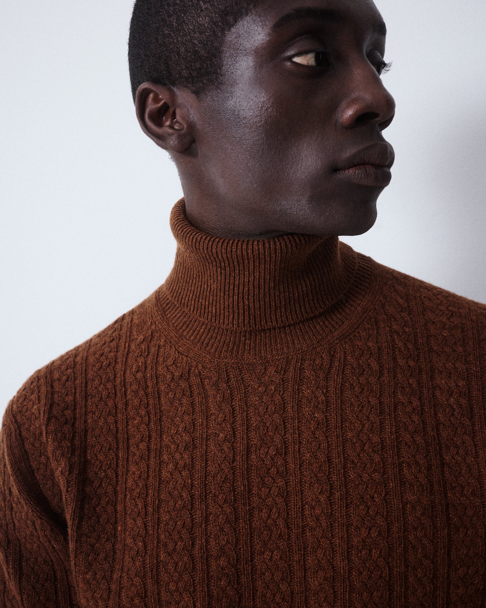 Maglia Dolcevita Treccia M/ L - CACAO