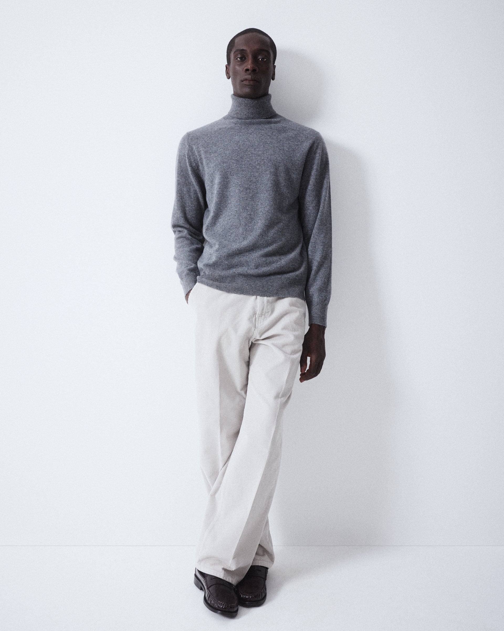 Maglia Dolcevita Rasata Cashmere M/ L - GRIGIO MEDIO