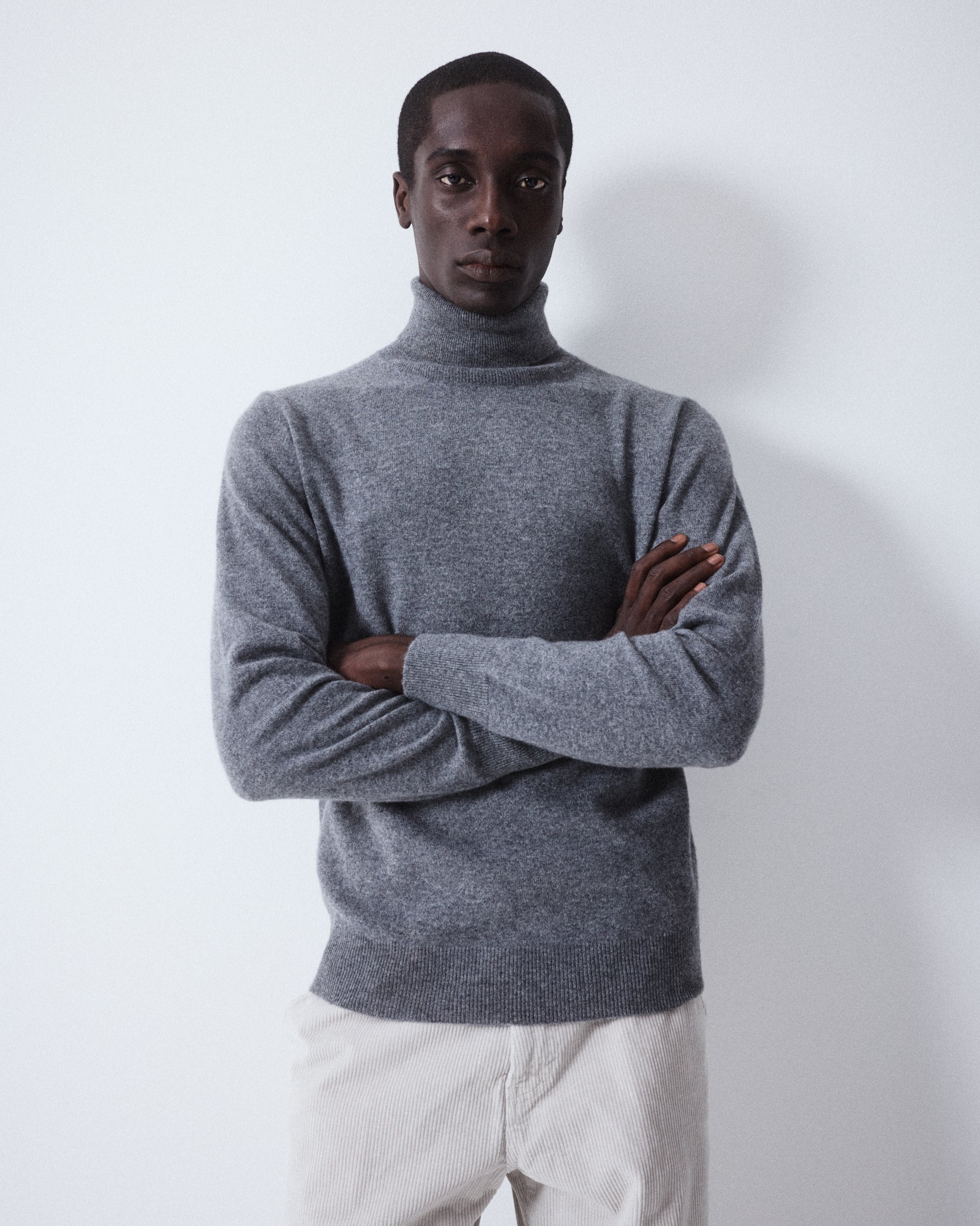 Maglia Dolcevita Rasata Cashmere M/ L - GRIGIO MEDIO