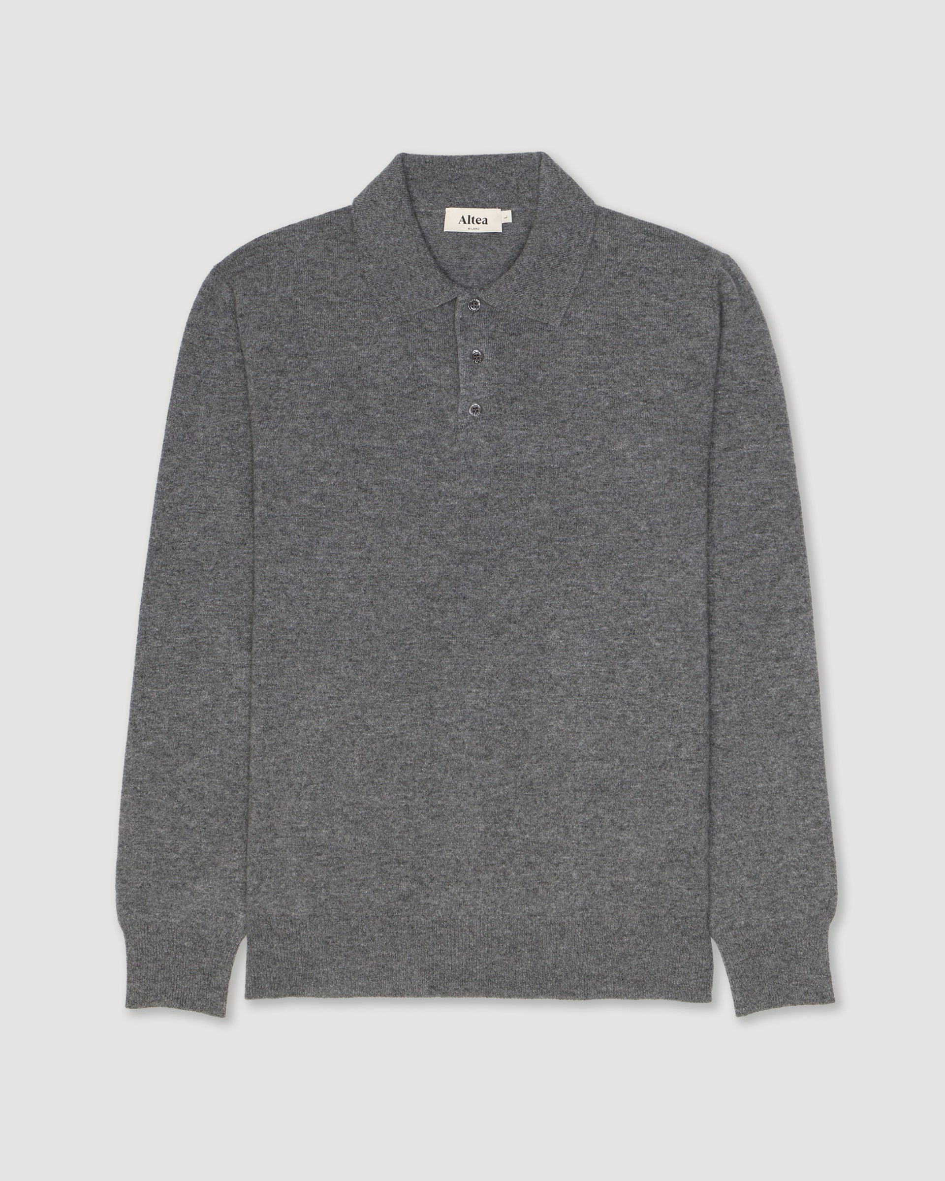 Maglia Polo Rasata Cashmere M/ L - GRIGIO MEDIO