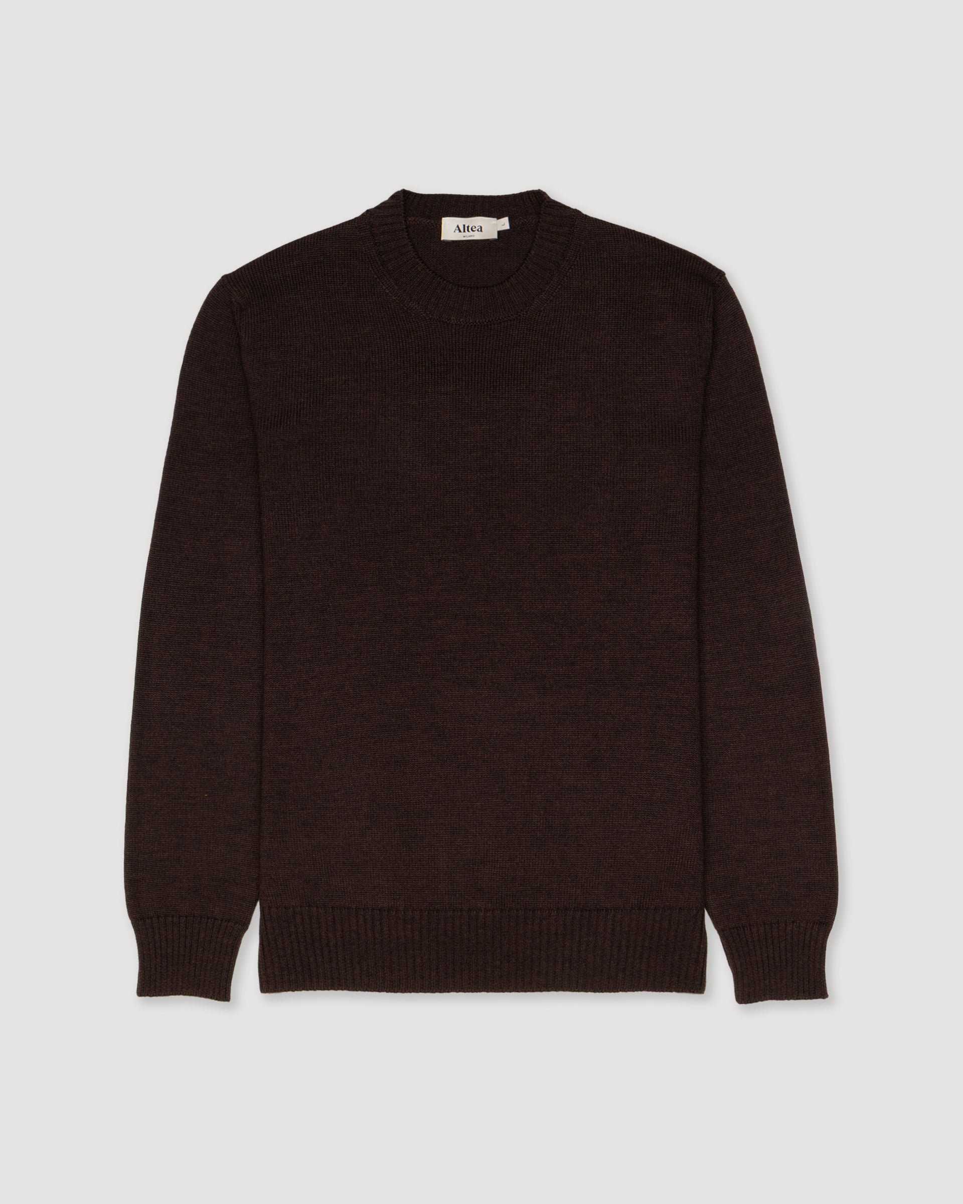 Maglia Girocollo Merino Rasata M/ L - MARRONE