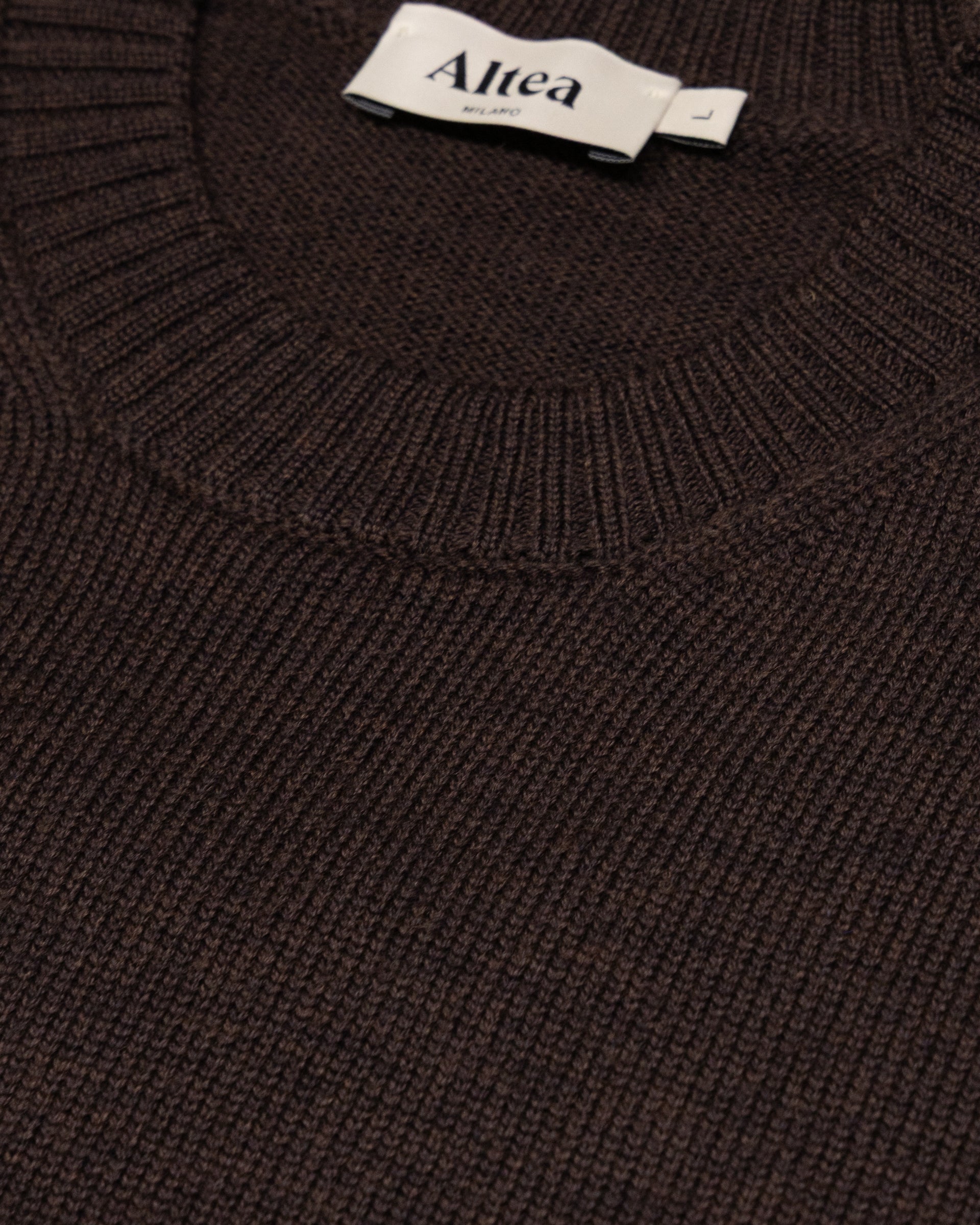 Maglia Girocollo Merino Rasata M/ L - MARRONE