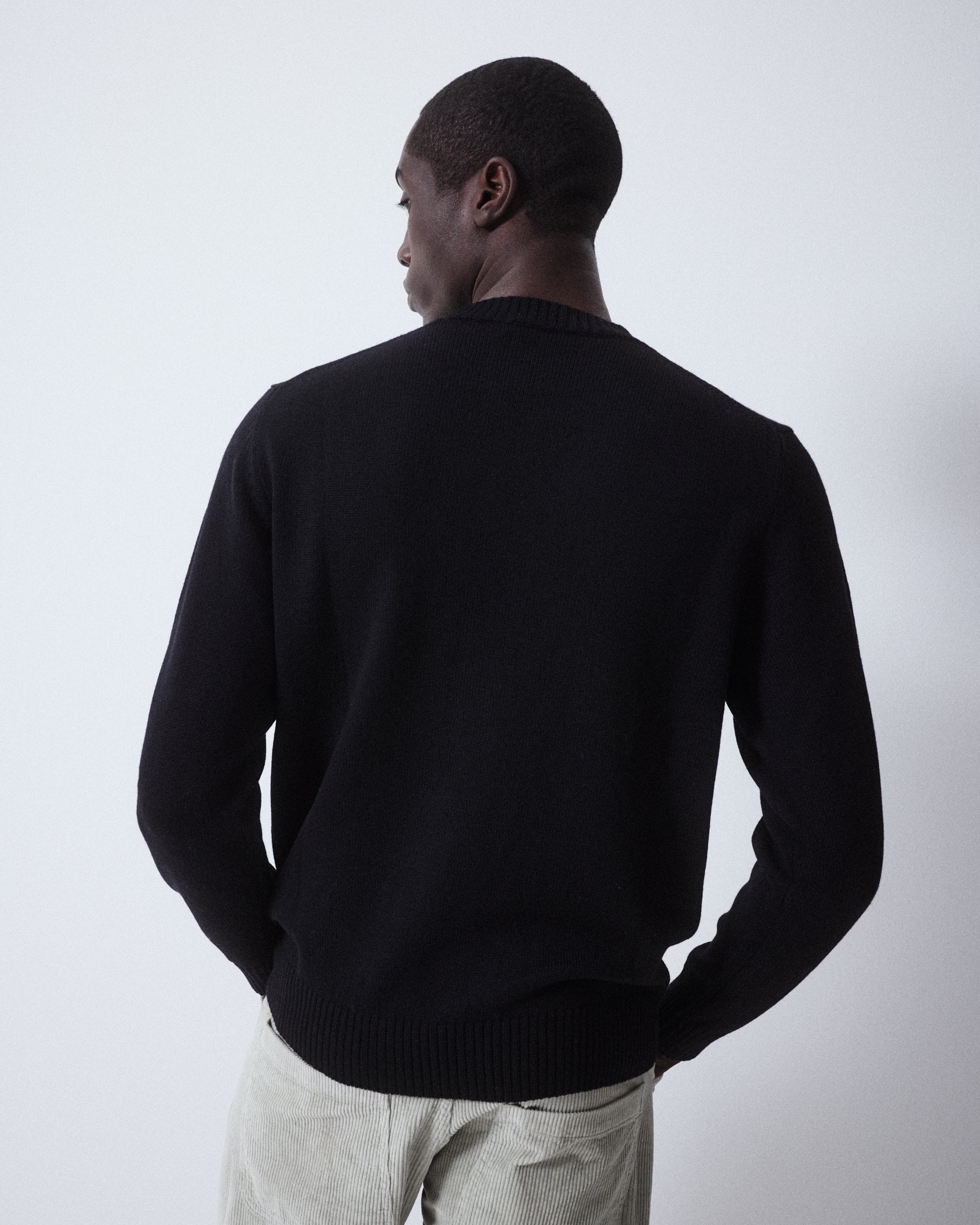 Maglia Girocollo Merino Rasata M/ L - NERO