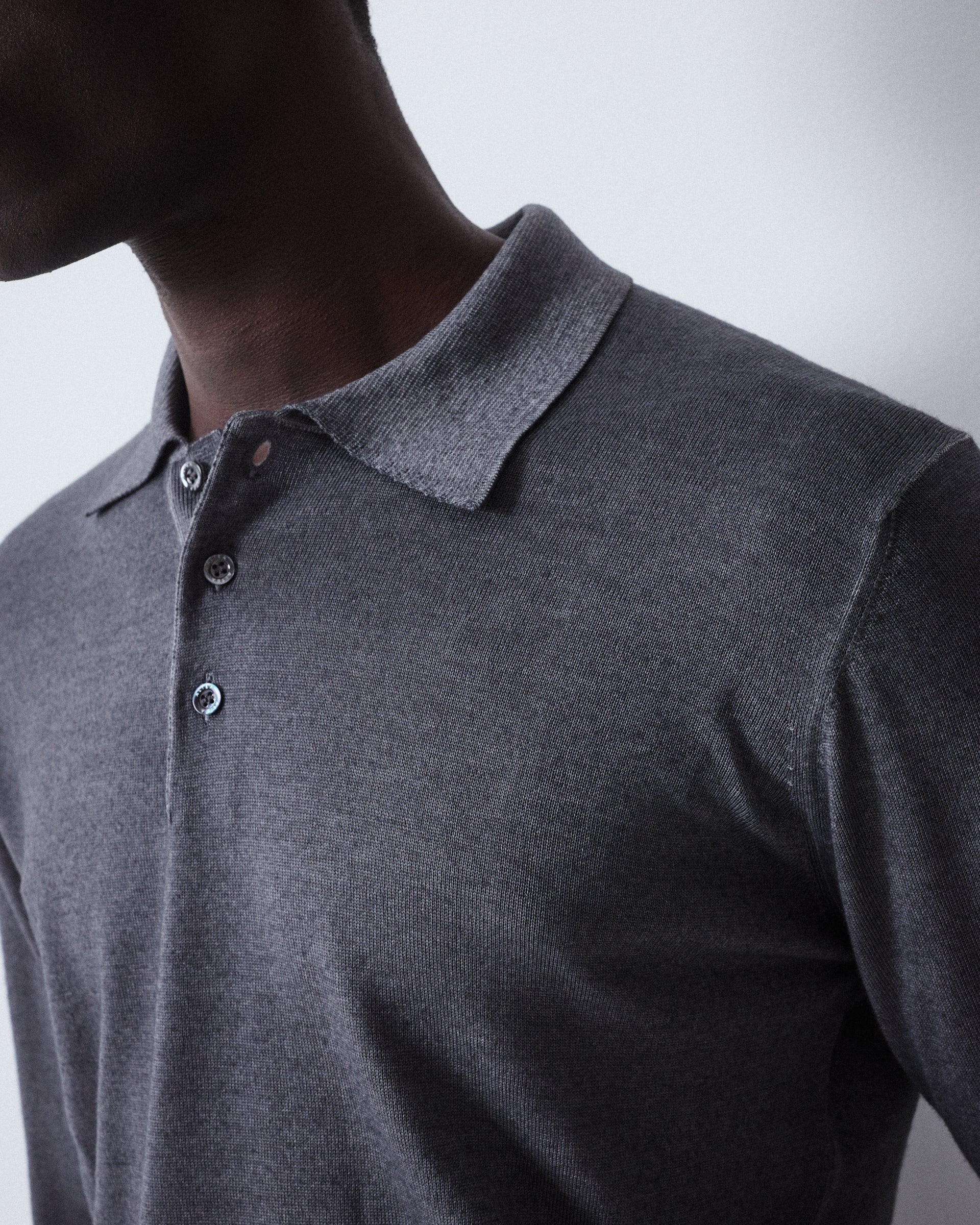 Maglia Polo Rasata M/ L T. Capo - ANTRACITE.