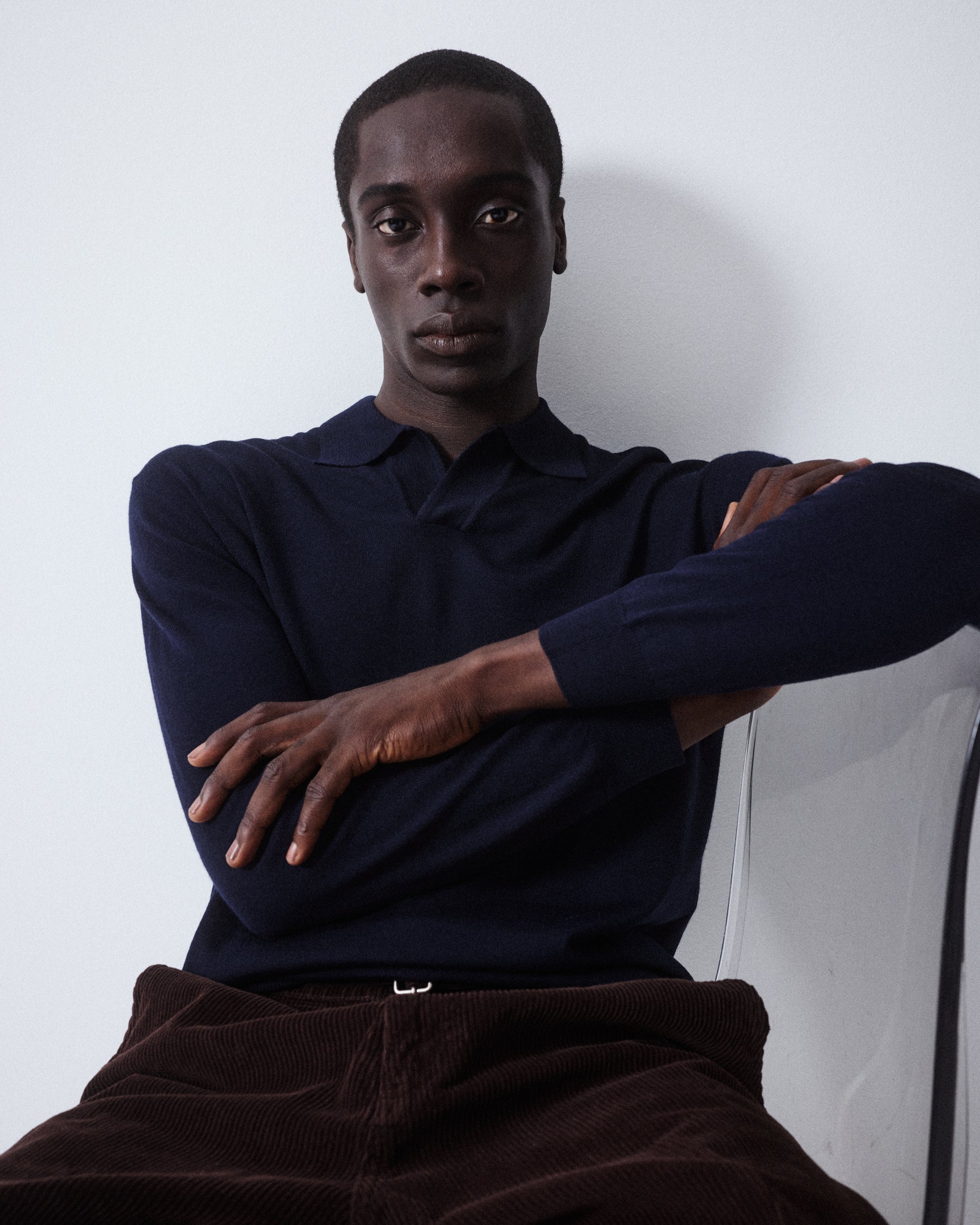 Maglia Open Collar Rasato M/ L - NAVY