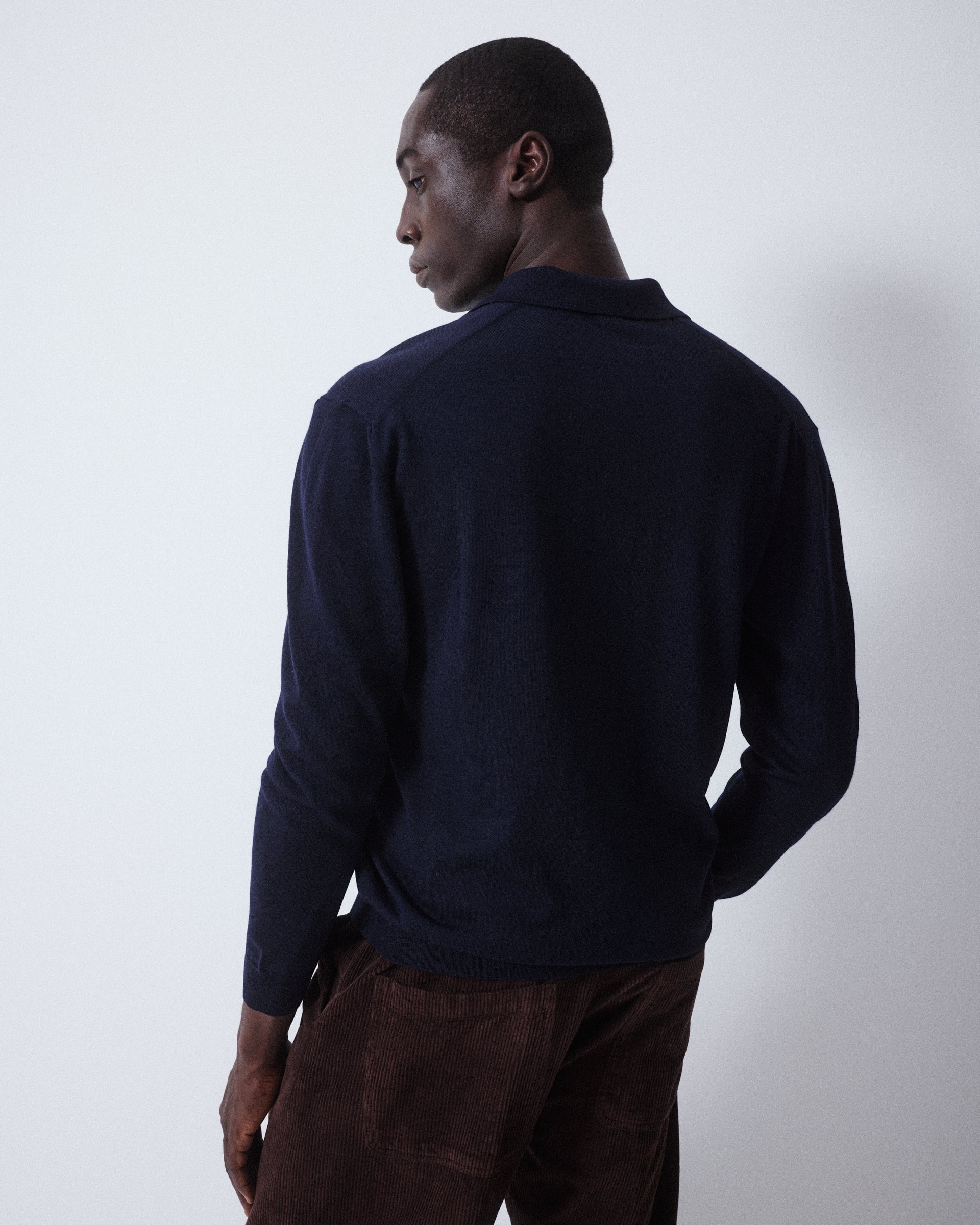 Maglia Open Collar Rasato M/ L - NAVY