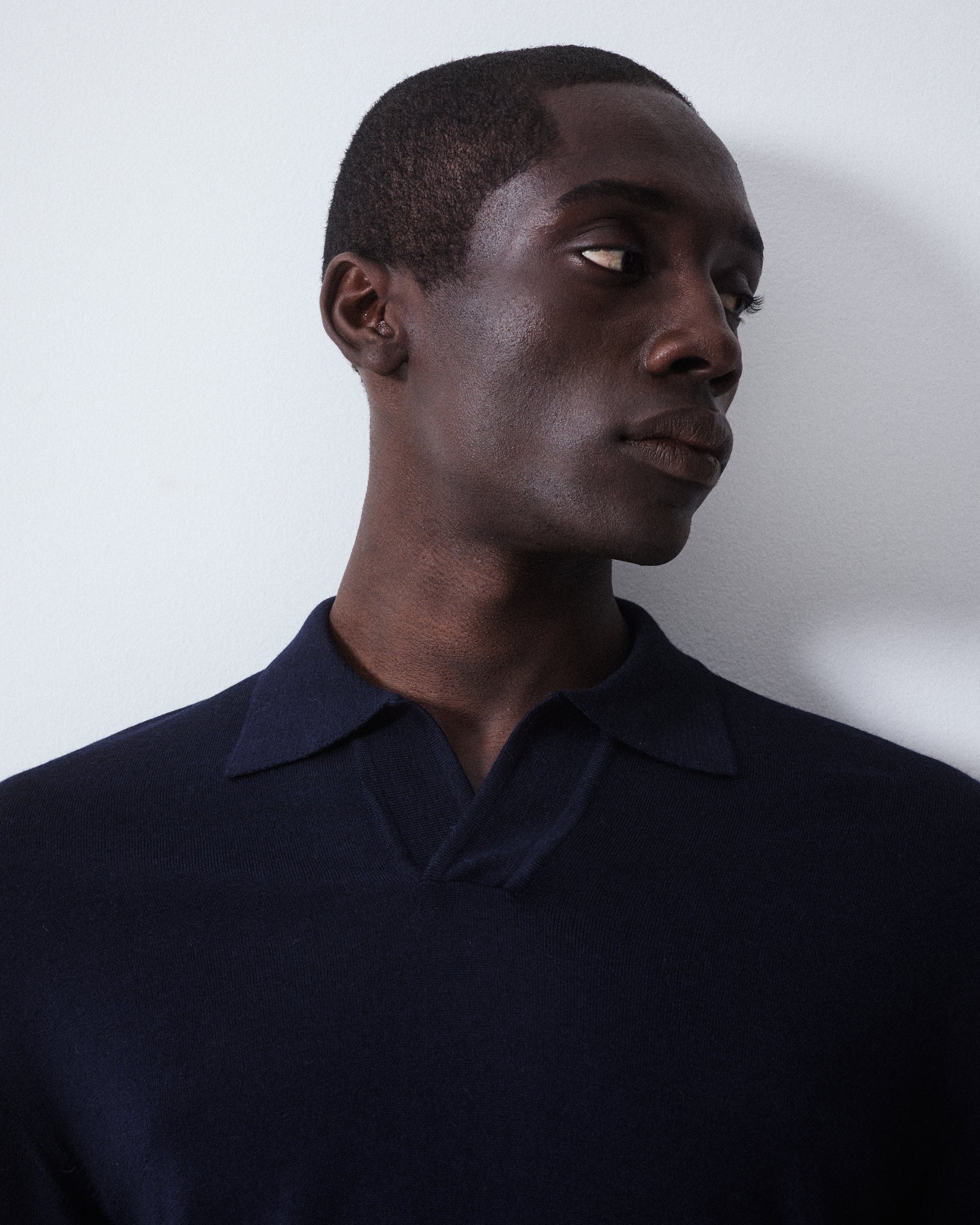 Maglia Open Collar Rasato M/ L - NAVY