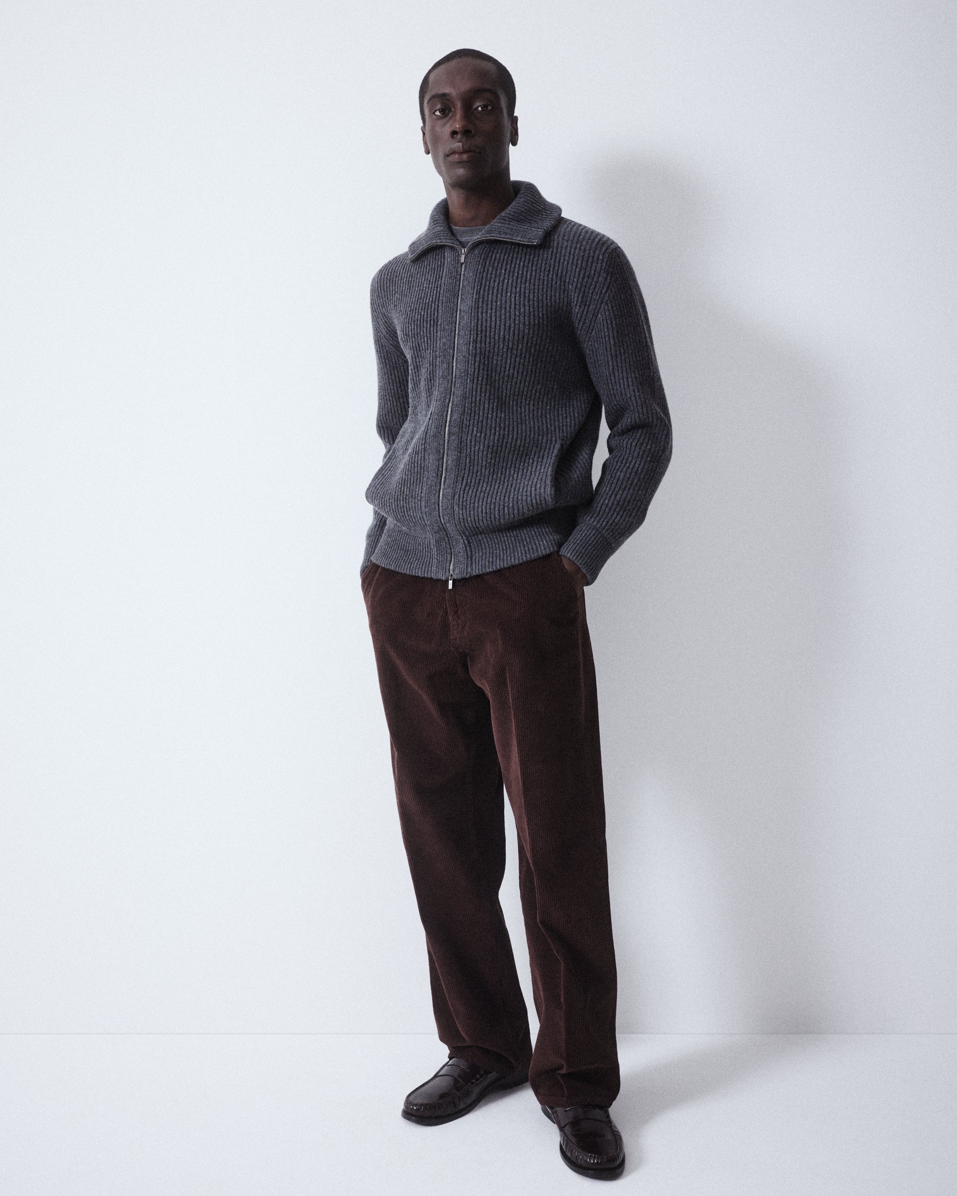 Giubbino Maglia Costa Ingl. Zip M/ L - ANTRACITE.