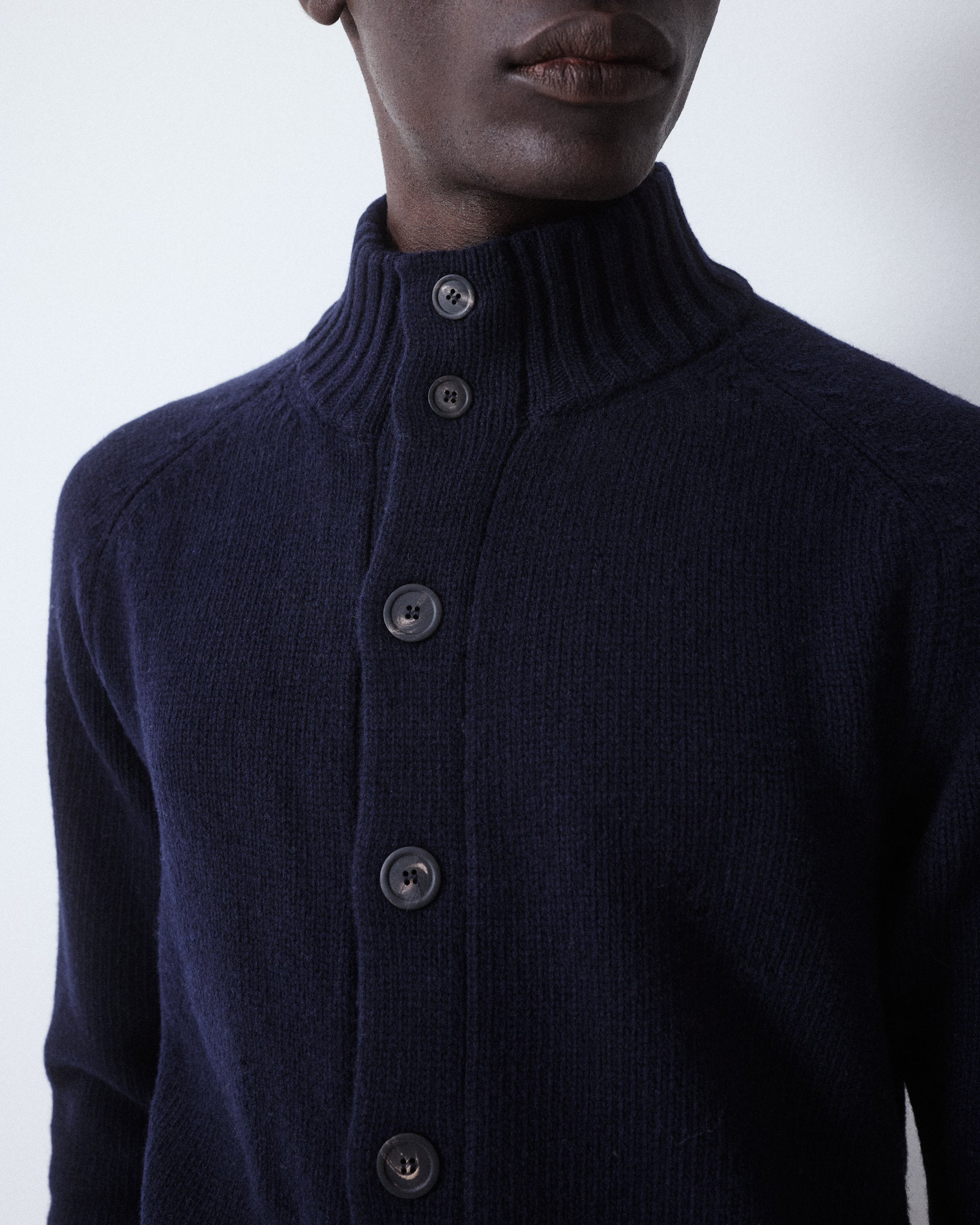 Giubbino Maglia Rasata Con Bottoni M/ L - NAVY