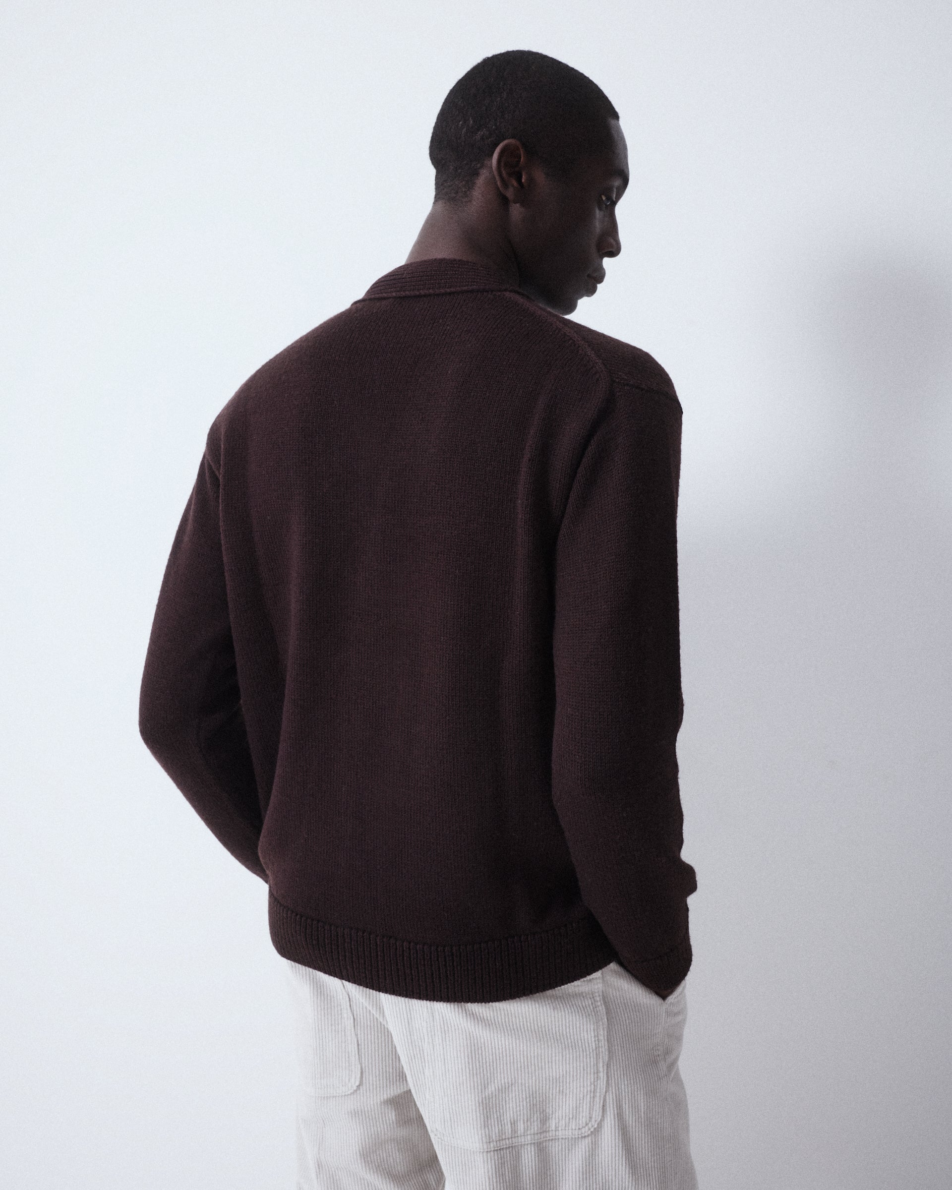 Cardigan Maglia Rasato M/ L - MARRONE