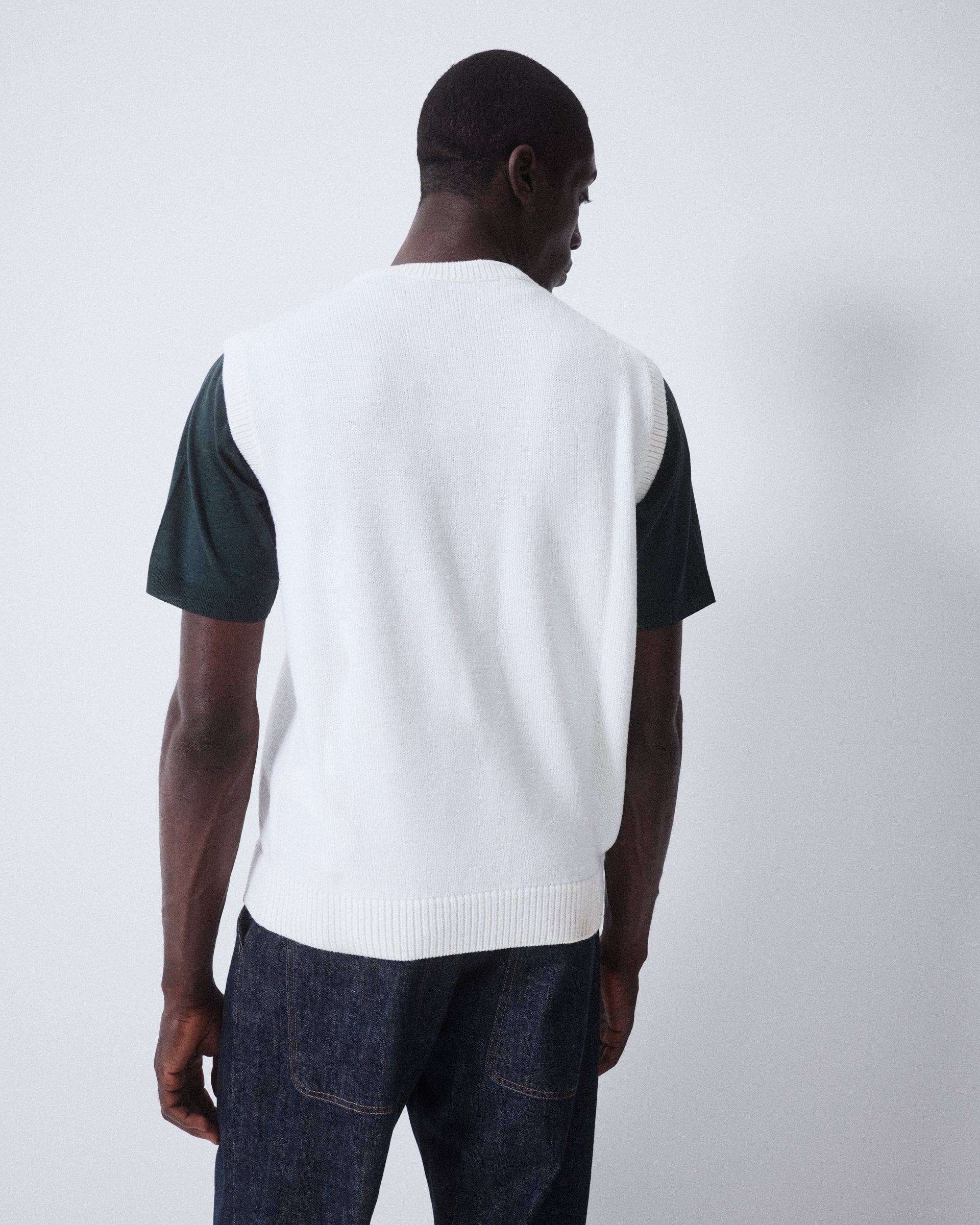 Gilet Maglia Rasato - PANNA