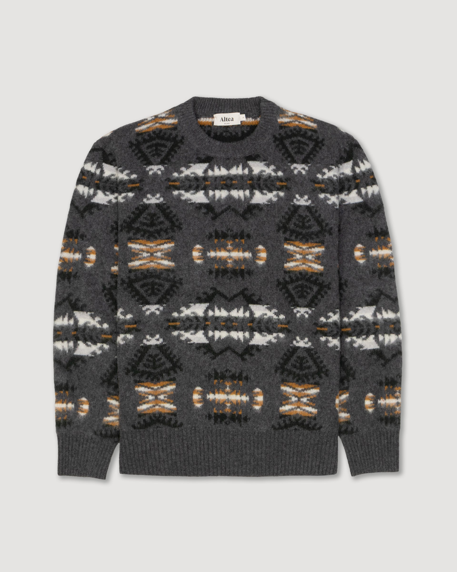 Maglia Girocollo Jacquard Garzato M/ L - ANTRACITE.