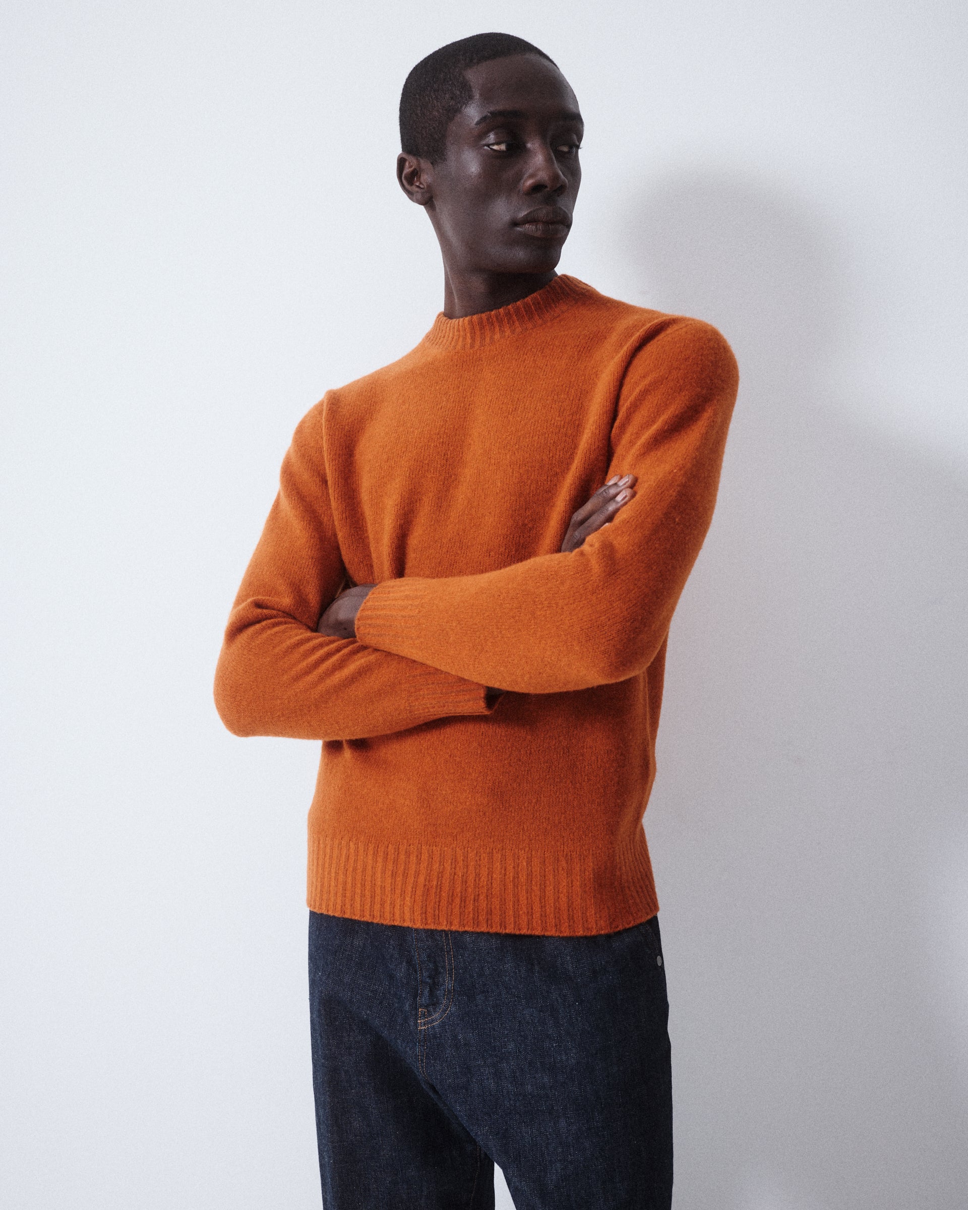 Magl. Girocollo Rasata M/ L Tinto Spec. - RUST